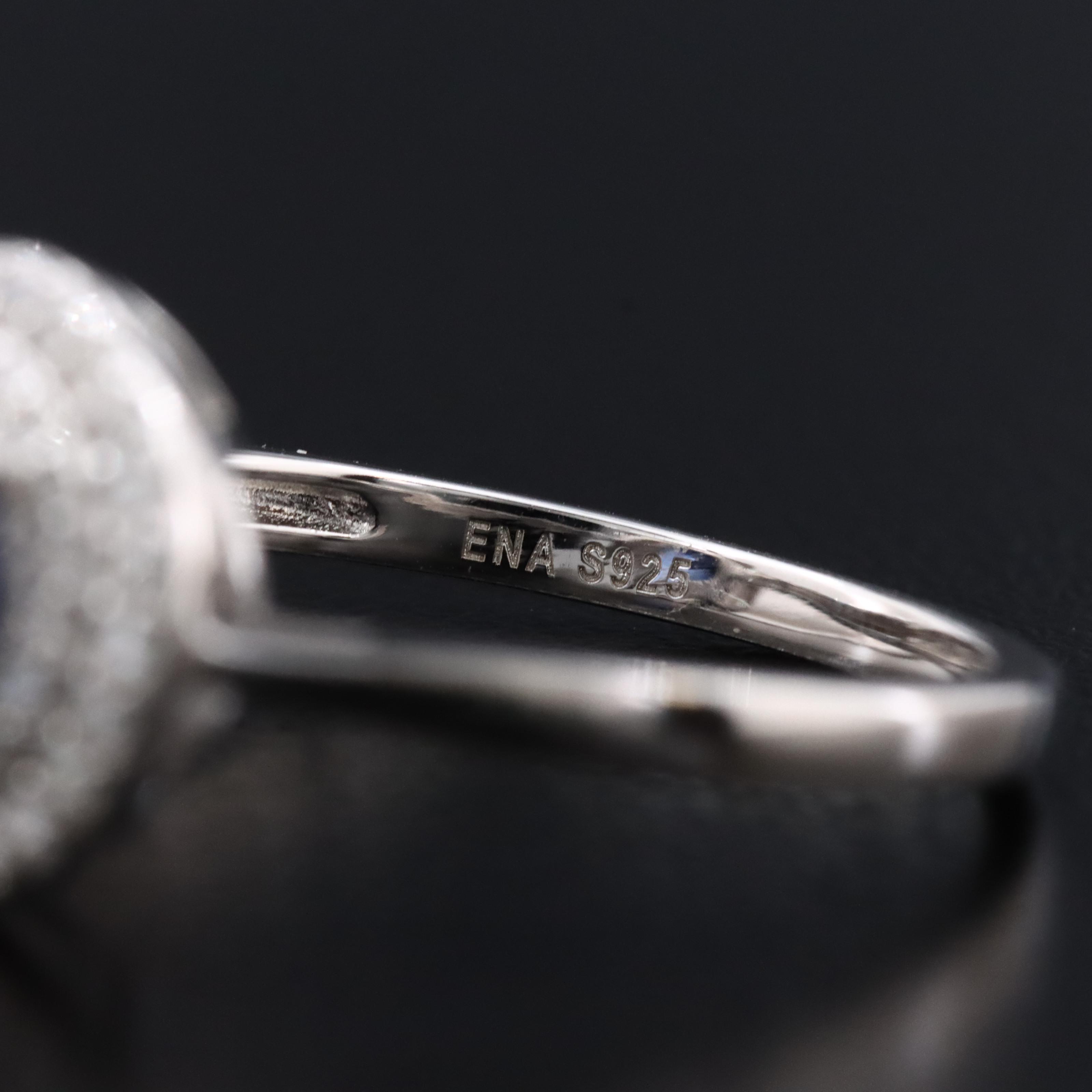 Sterling Sapphire and Moissanite Ring