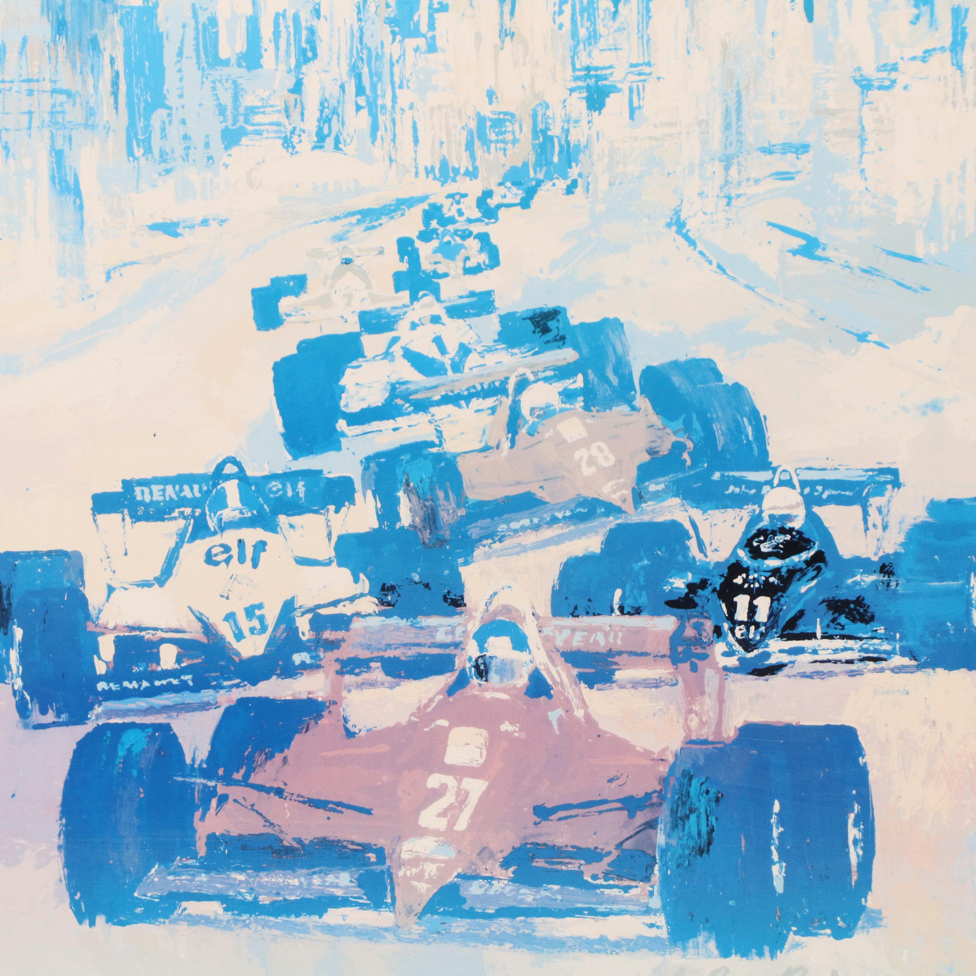Offset Lithograph Poster "Dallas Grand Prix" After LeRoy Neiman, 1984