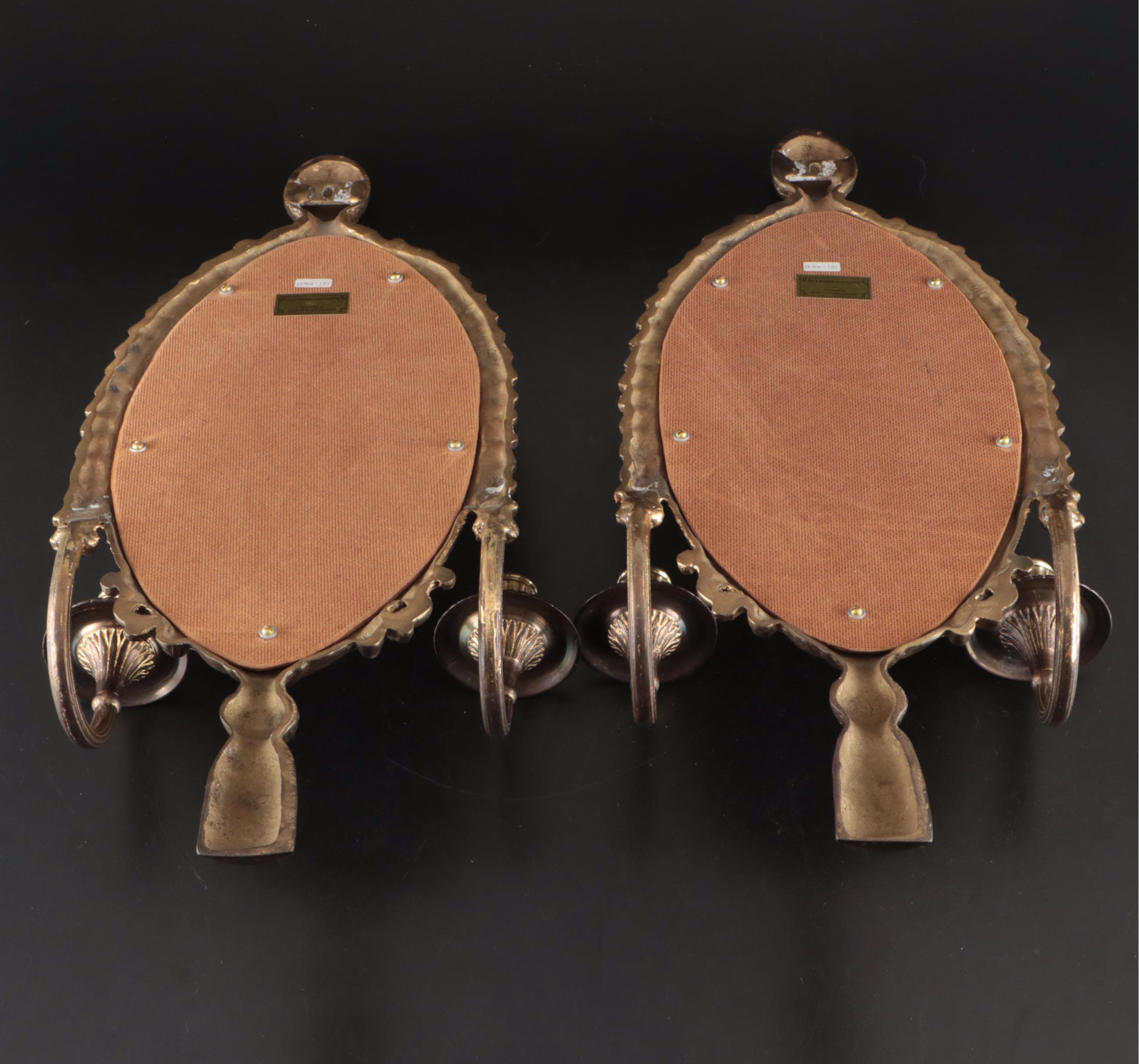 Maitland-Smith Brass and Mirror Candle Sconces