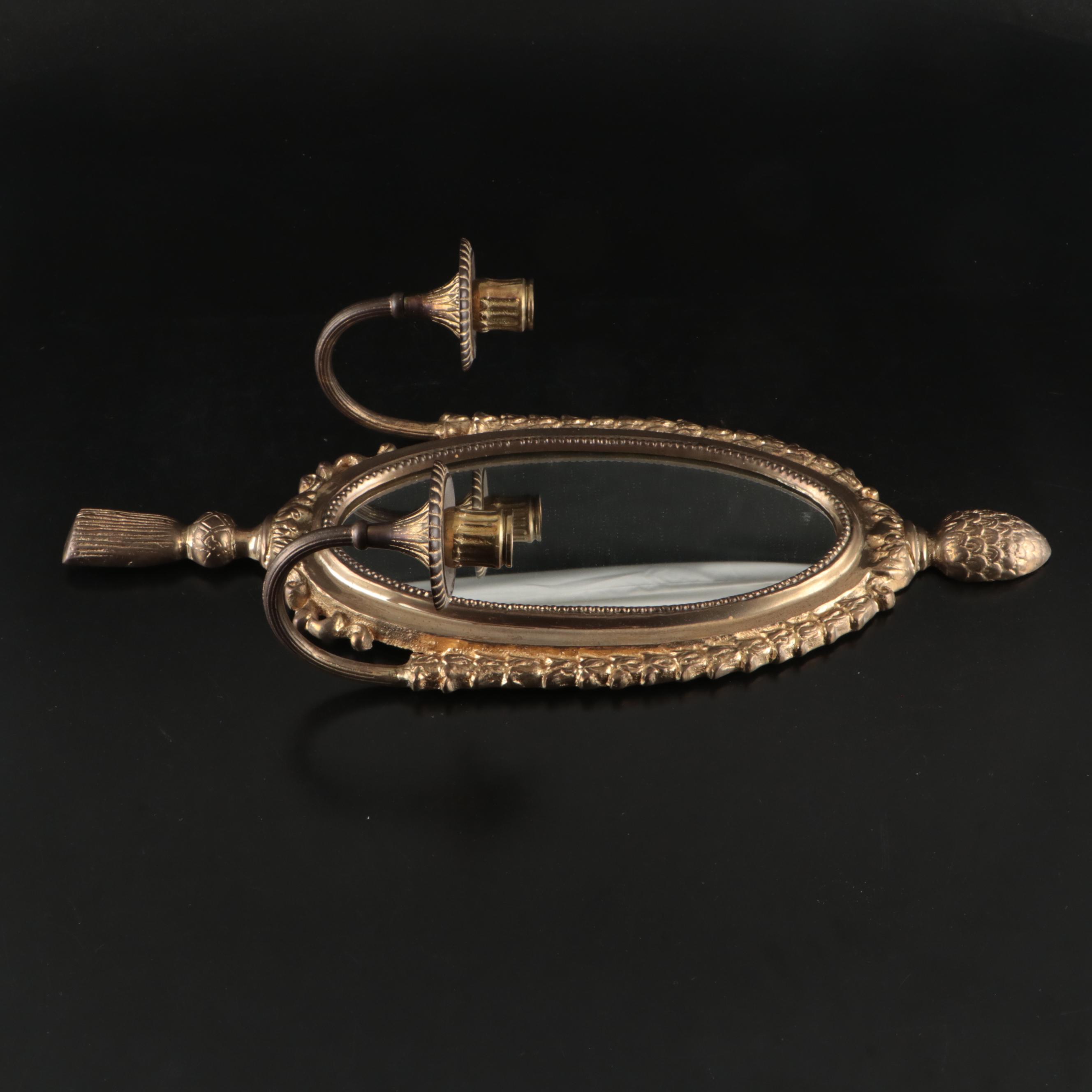 Maitland-Smith Brass and Mirror Candle Sconces