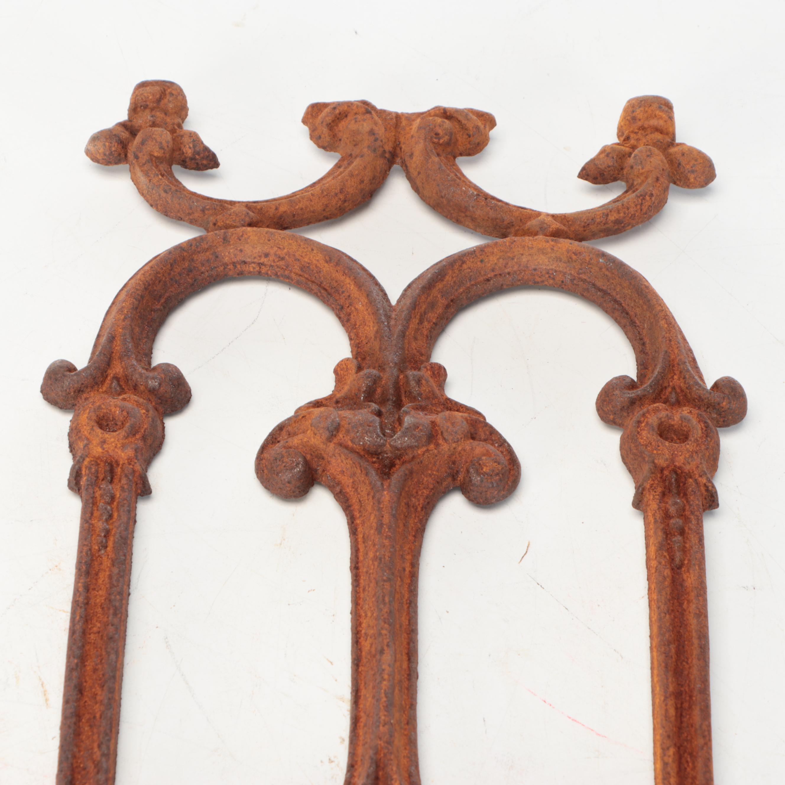 Neoclassical Style Cast Iron Shell and Foliate Architectural Ornament