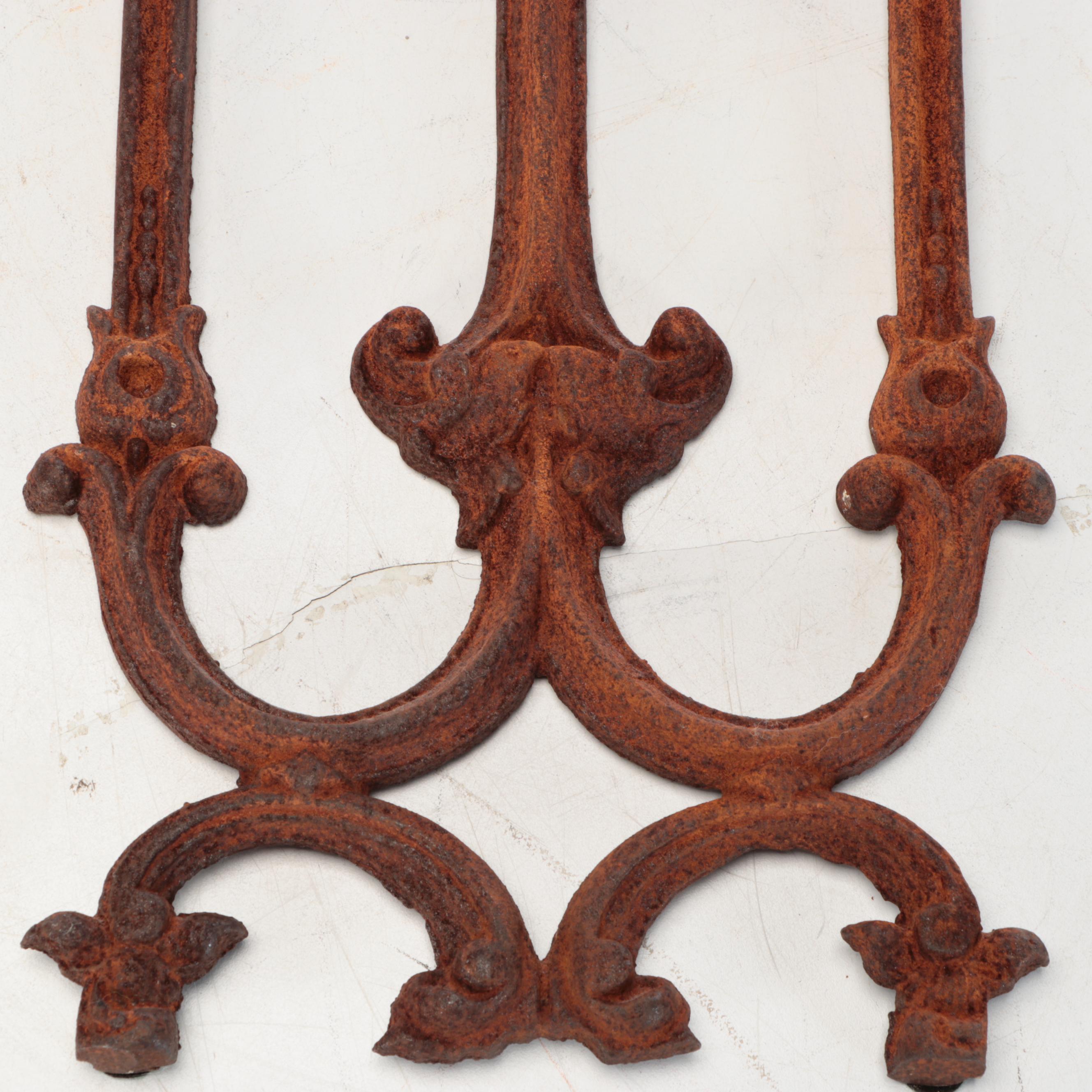 Neoclassical Style Cast Iron Shell and Foliate Architectural Ornament