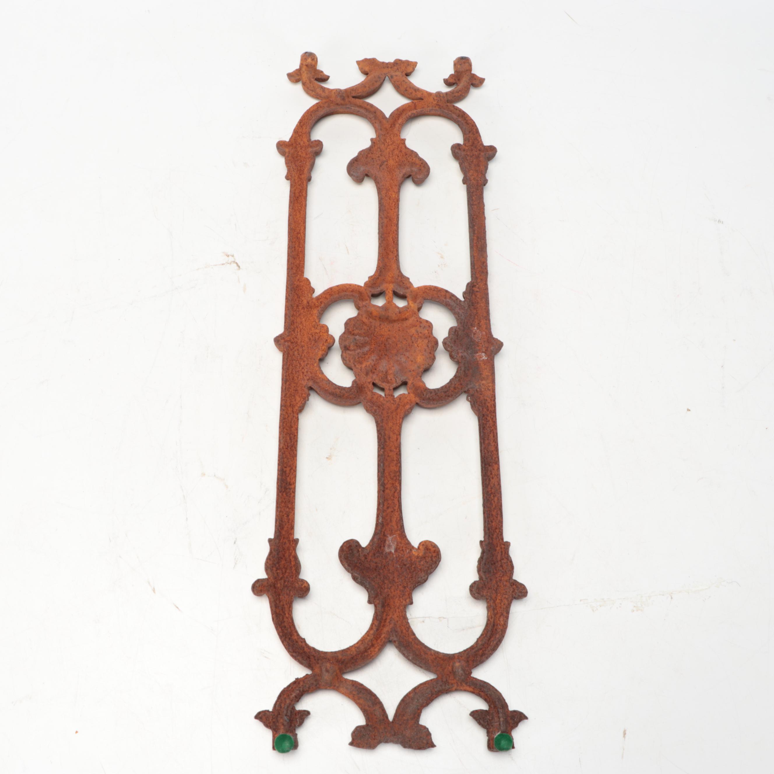 Neoclassical Style Cast Iron Shell and Foliate Architectural Ornament