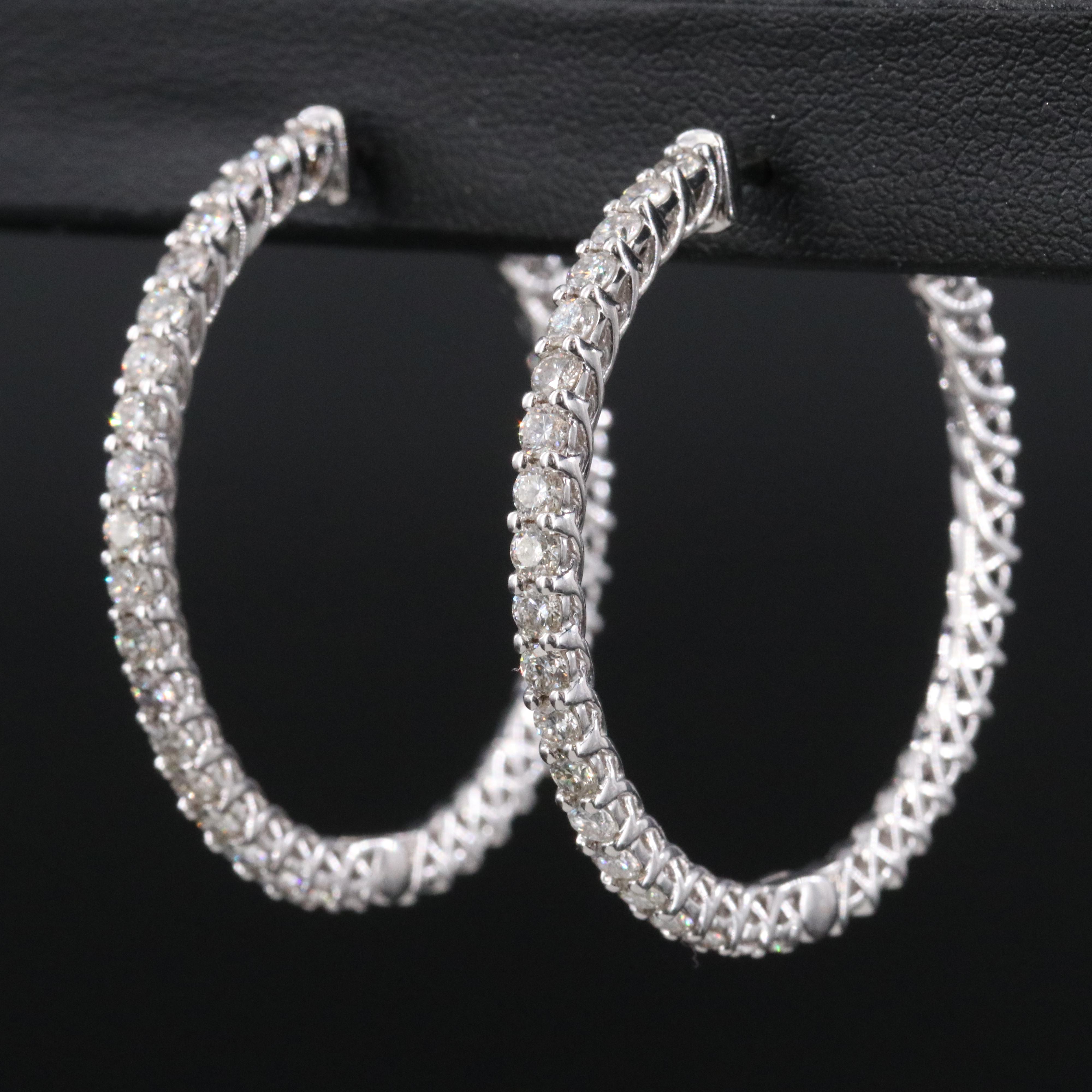 14K 2.00 CTW Diamond Hoop Earrings