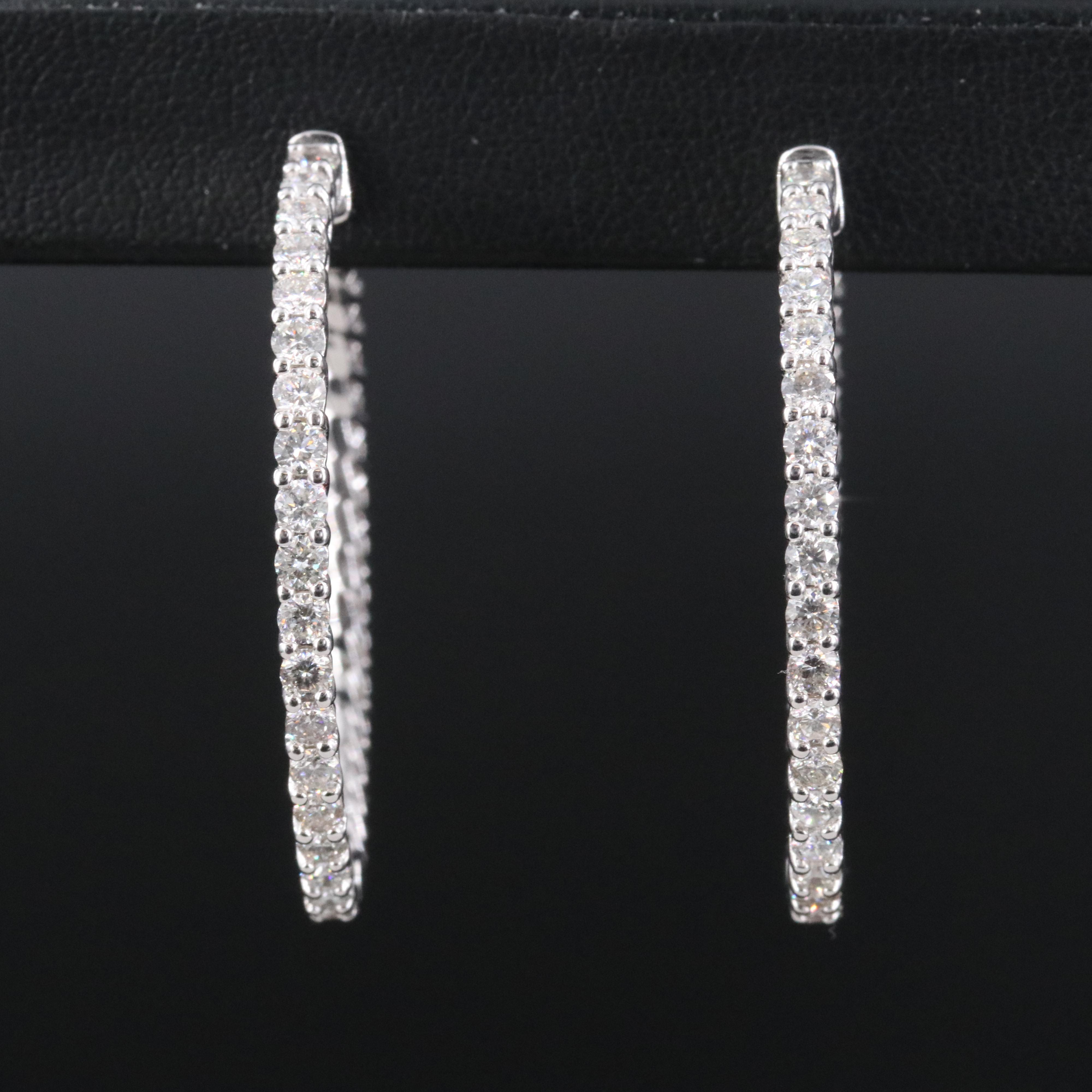 14K 2.00 CTW Diamond Hoop Earrings