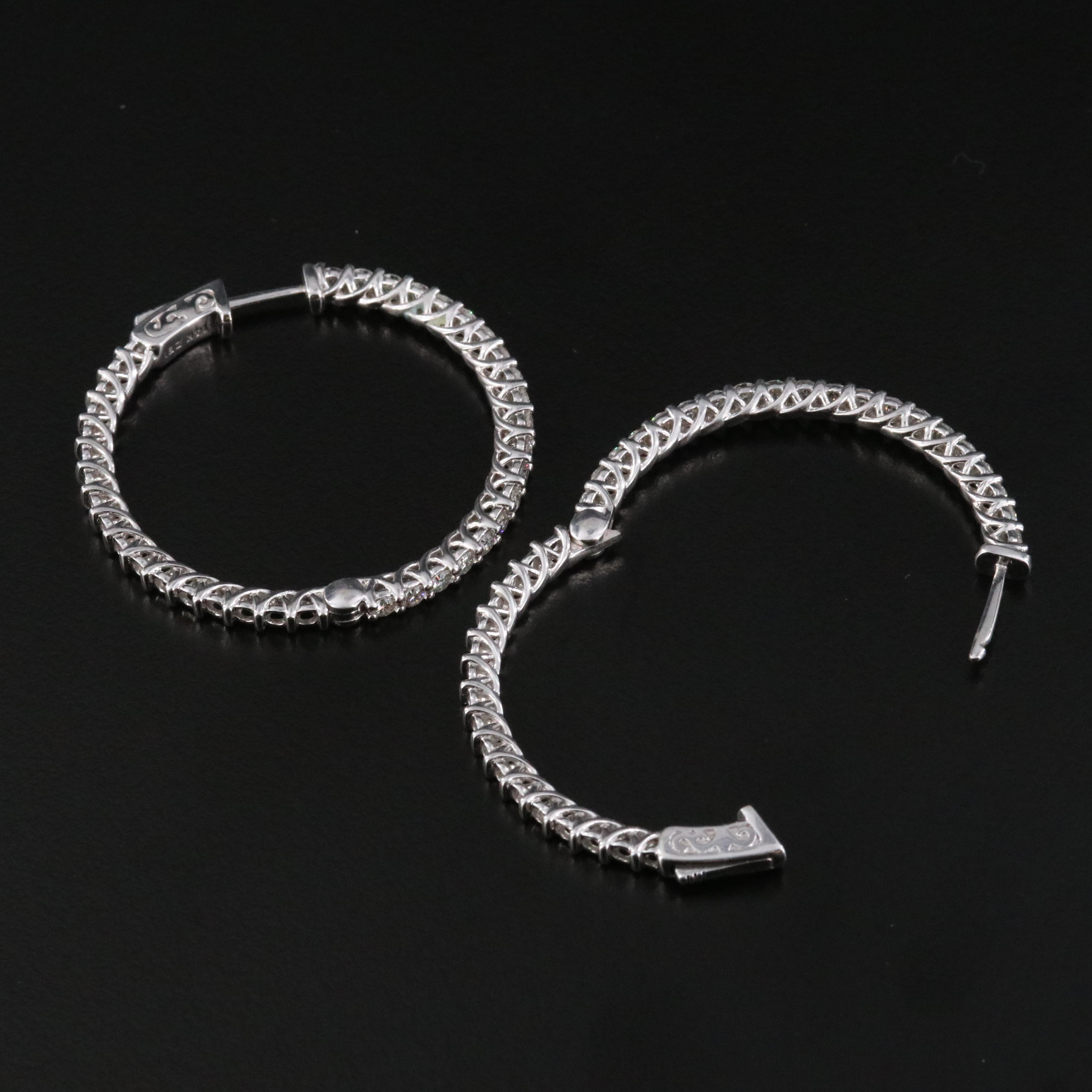 14K 2.00 CTW Diamond Hoop Earrings