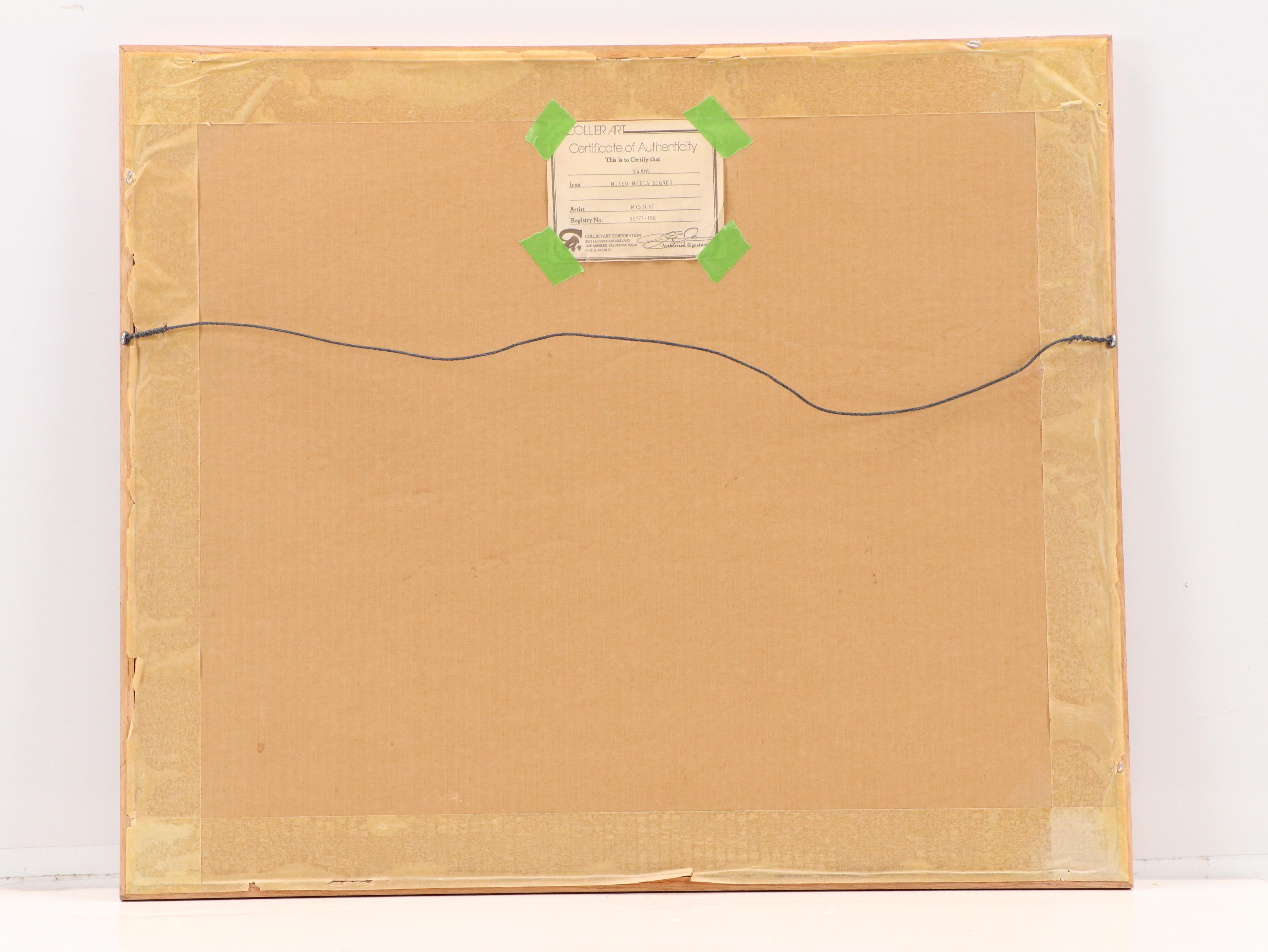 Harry Wysocki Embossed Offset Lithograph of Swans