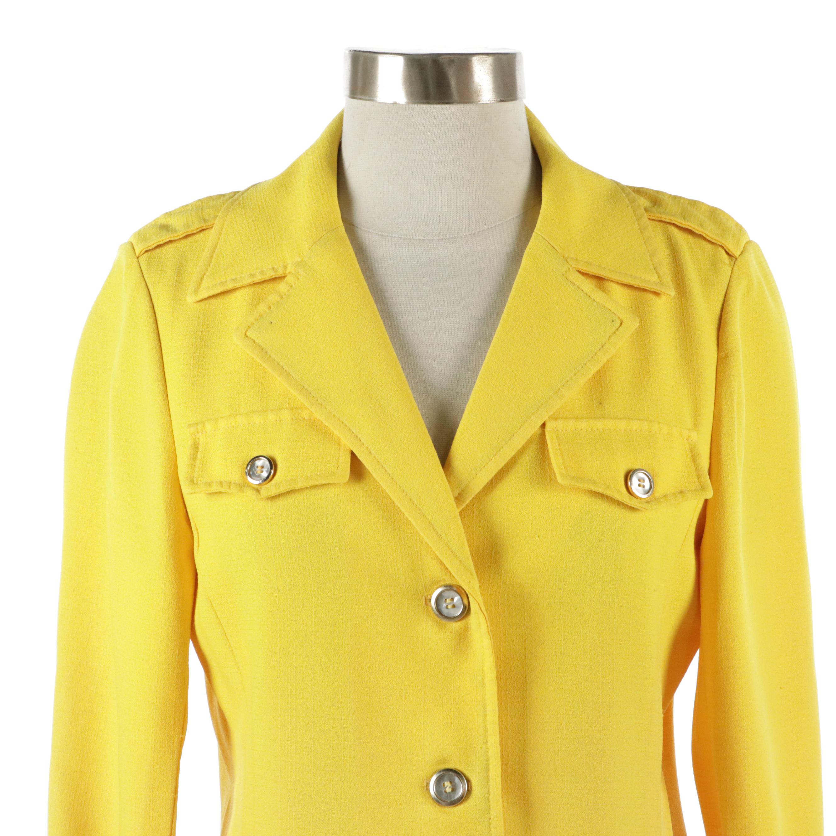 Vintage Fashionaire Orange and Yellow Pantsuits with Belts