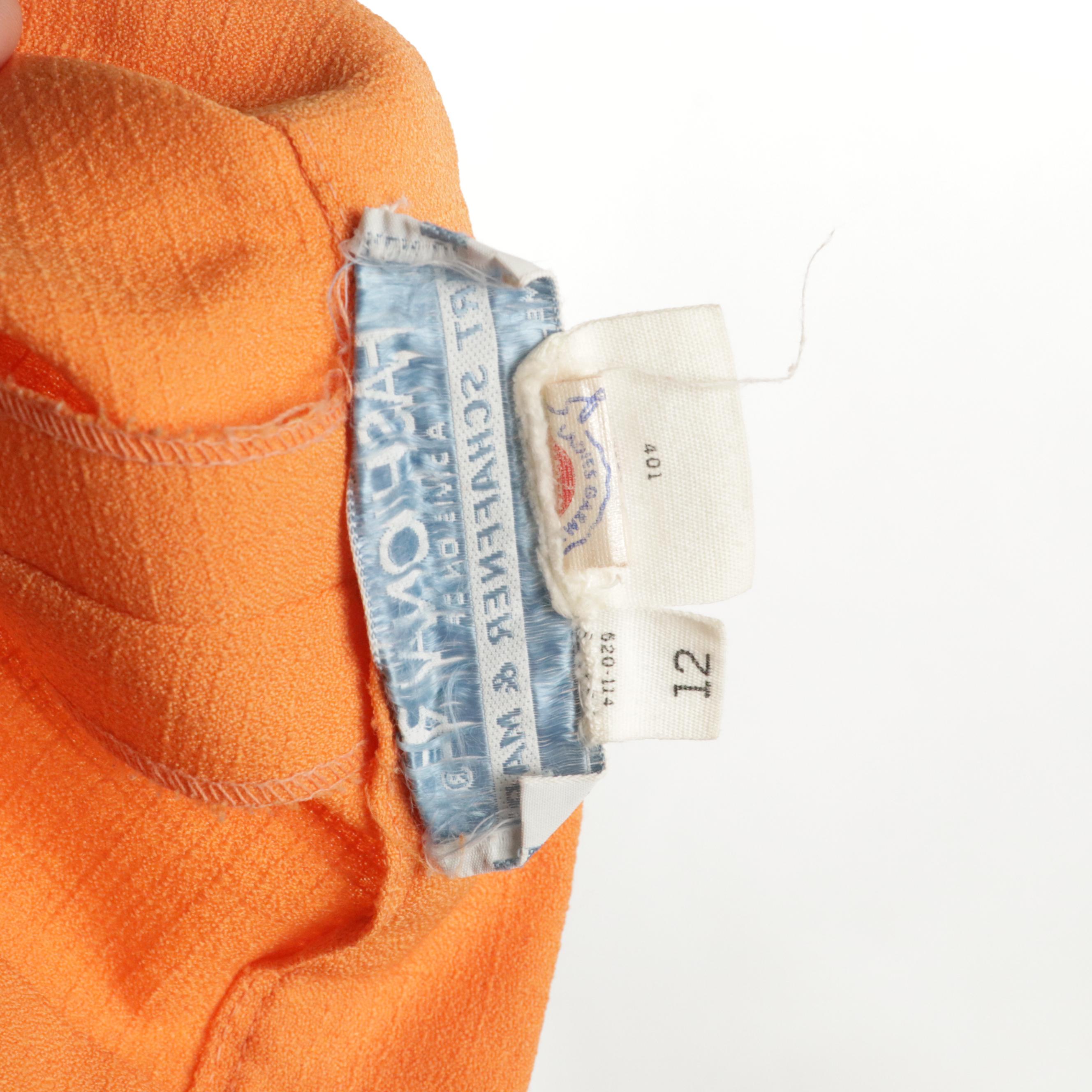 Vintage Fashionaire Orange and Yellow Pantsuits with Belts