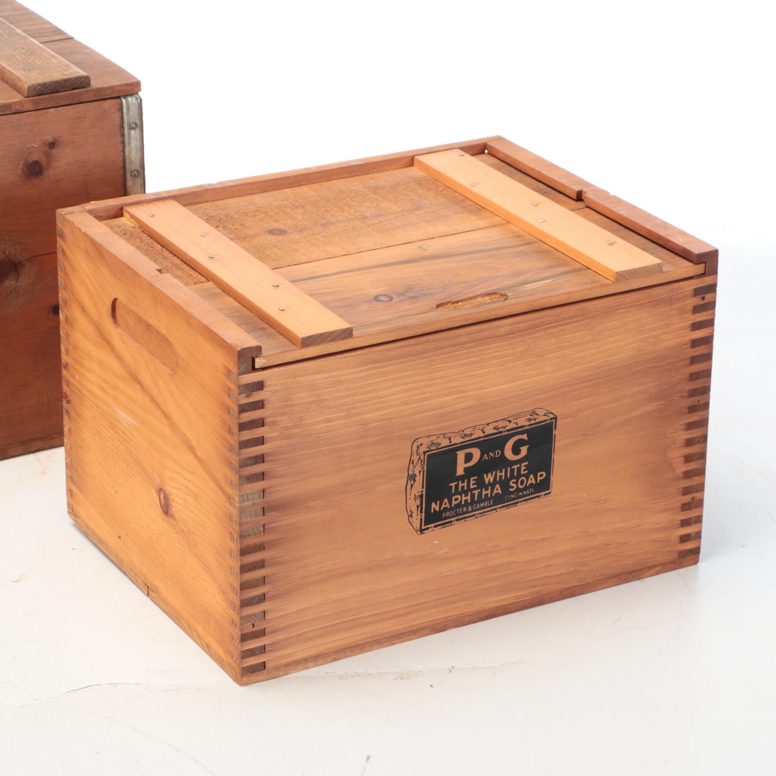 Procter & Gamble Ivory and Naphtha Soap Replica Wooden Boxes