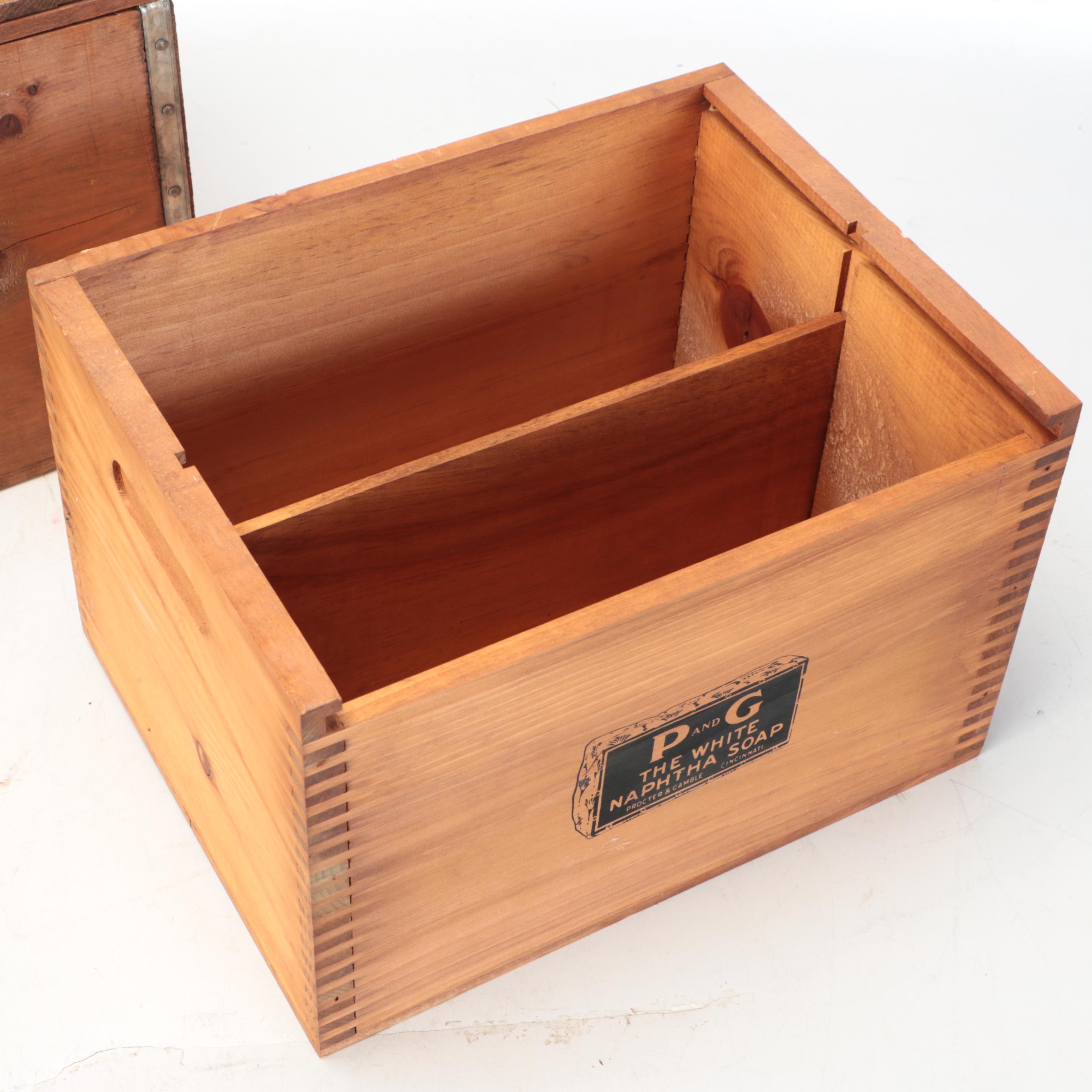 Procter & Gamble Ivory and Naphtha Soap Replica Wooden Boxes