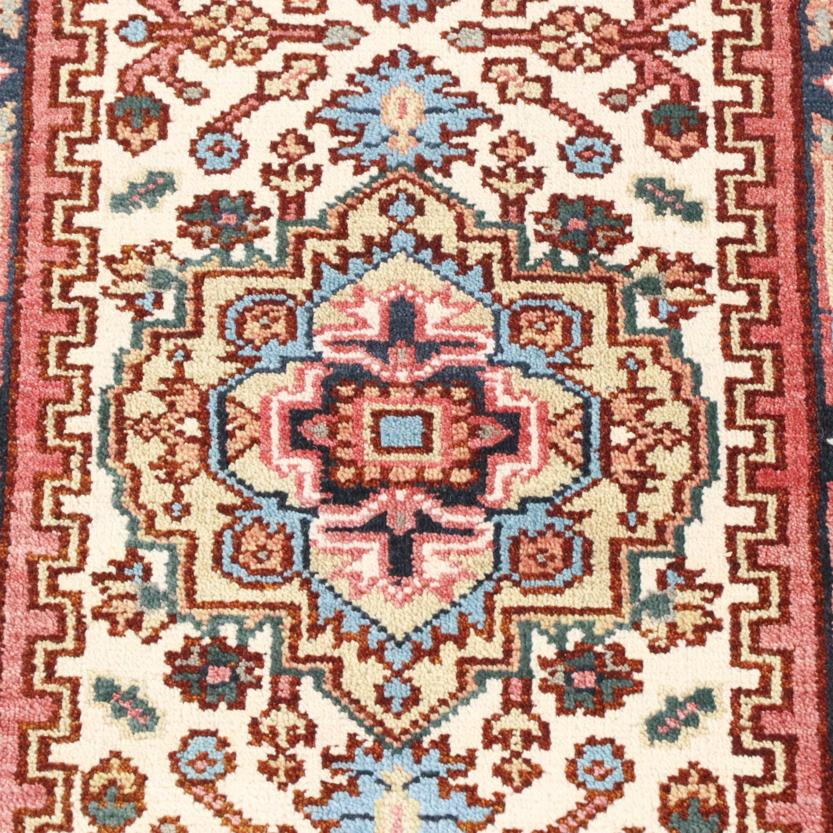 2'6 x 8'3 Hand-Knotted Indo-Persian Serapi Carpet Runner