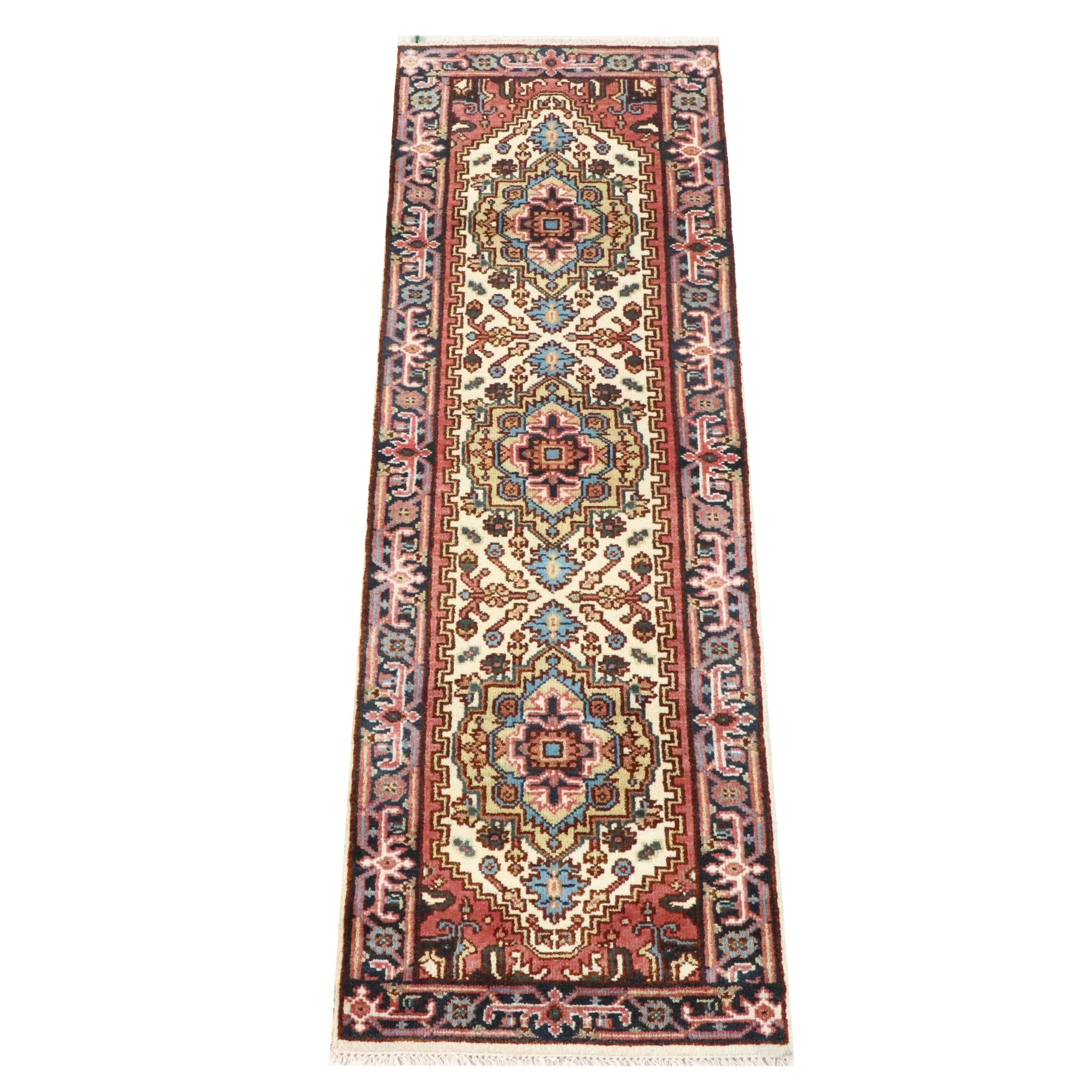 2'6 x 8'3 Hand-Knotted Indo-Persian Serapi Carpet Runner