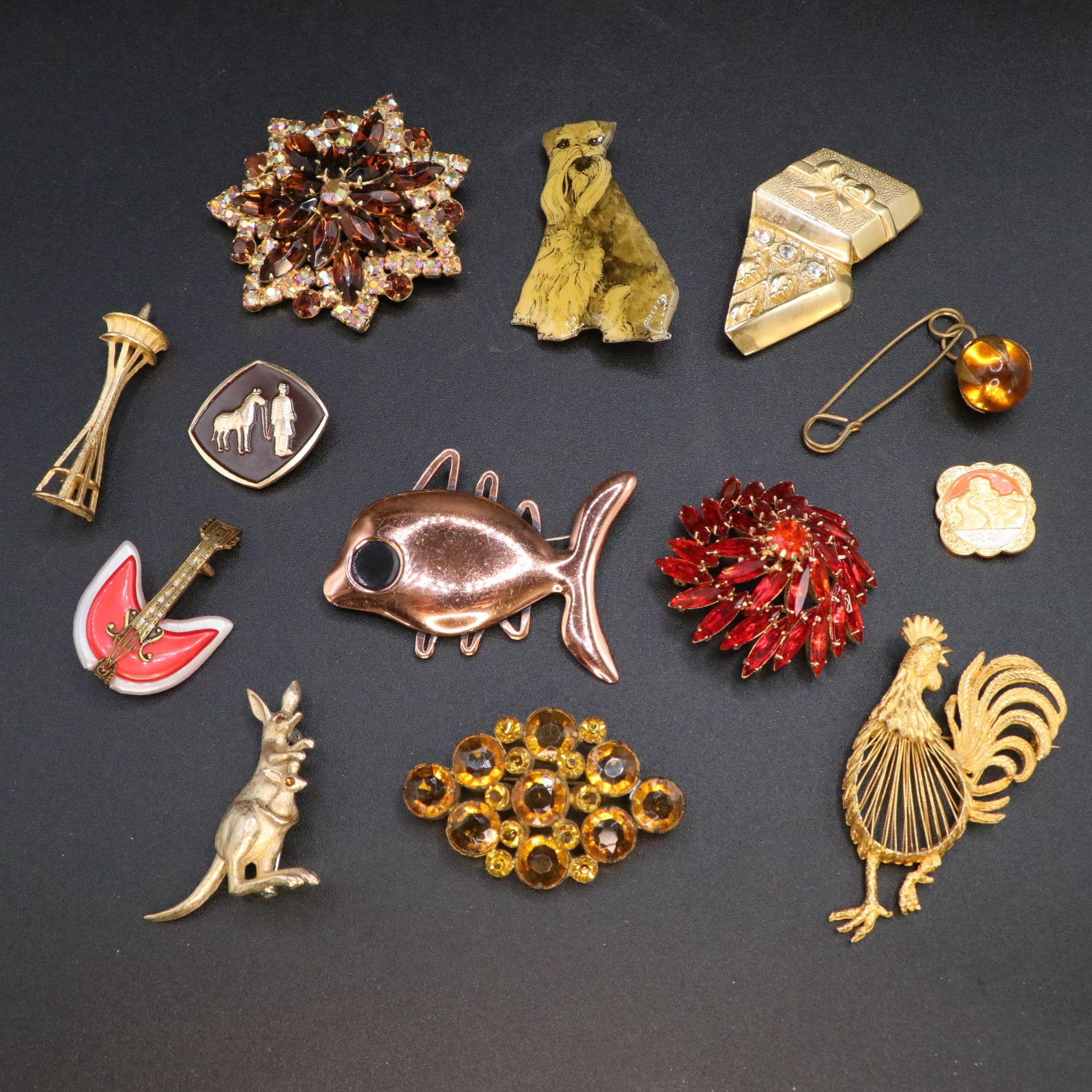 Renoir of California Copper Coralfish & Other Brooch Collections