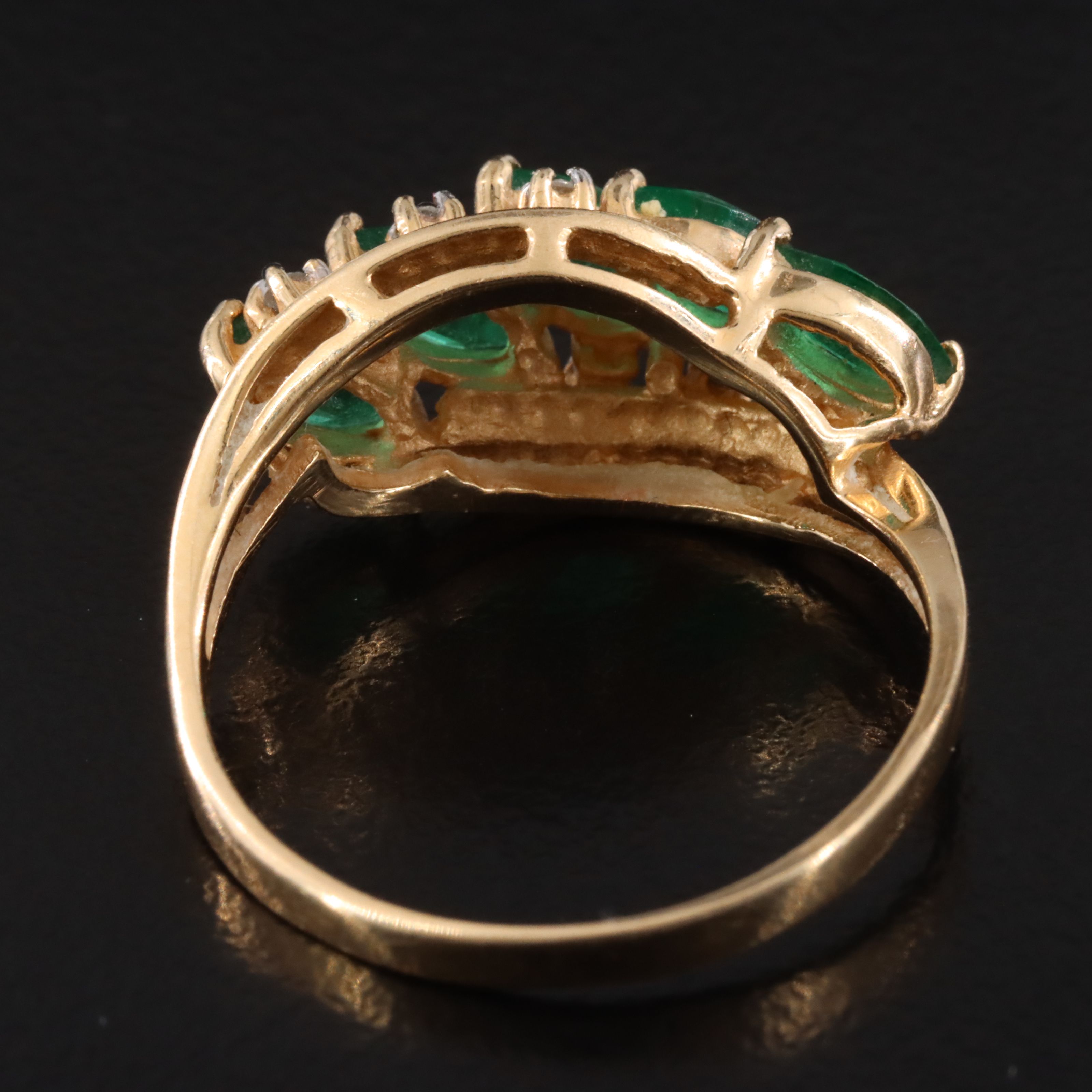 14K Emerald and Diamond Ring