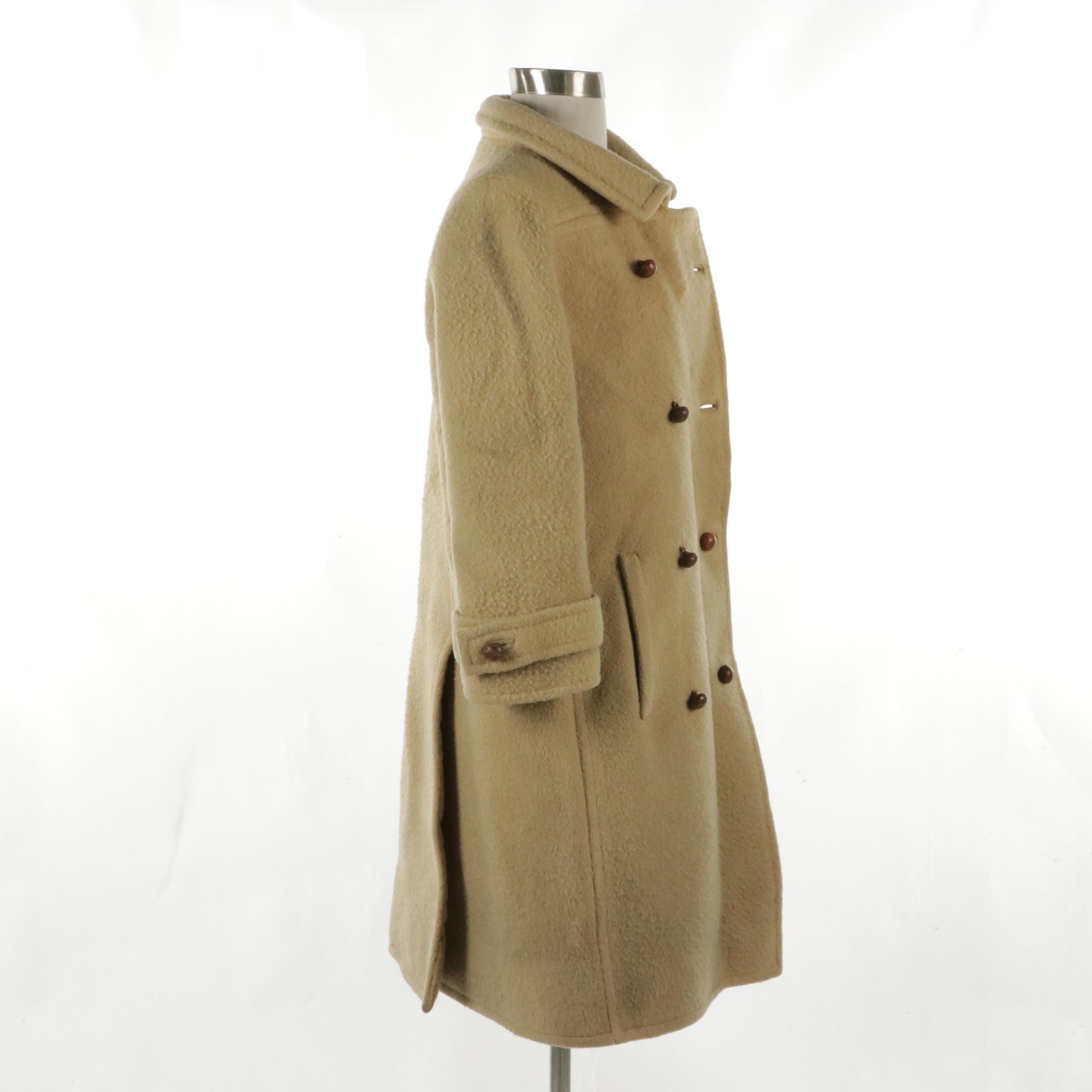 Andre Courreges Double-Breasted Wool Blend Coat, 1960s