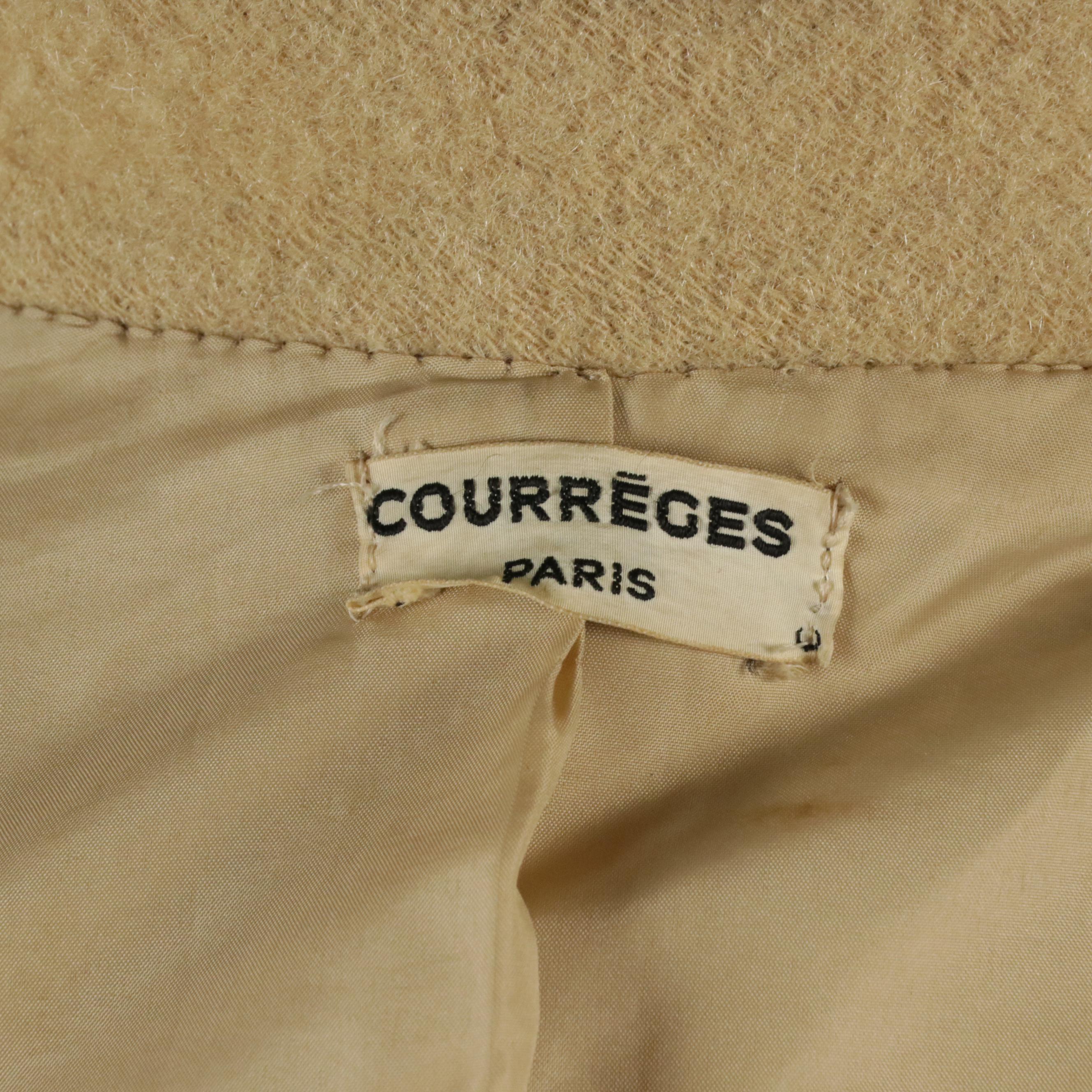 Andre Courreges Double-Breasted Wool Blend Coat, 1960s