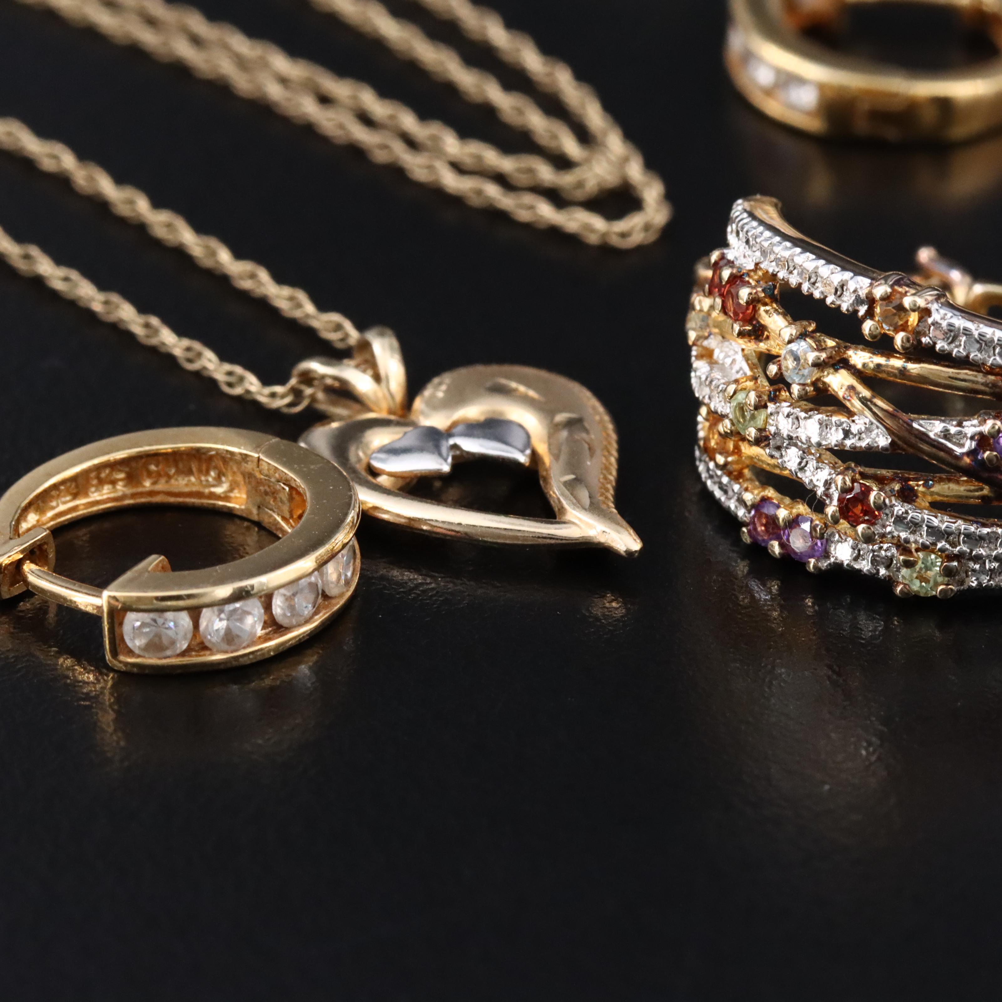 Gold-Filled and Sterling Jewelry Collection with Garnet, Amethyst, and CZ