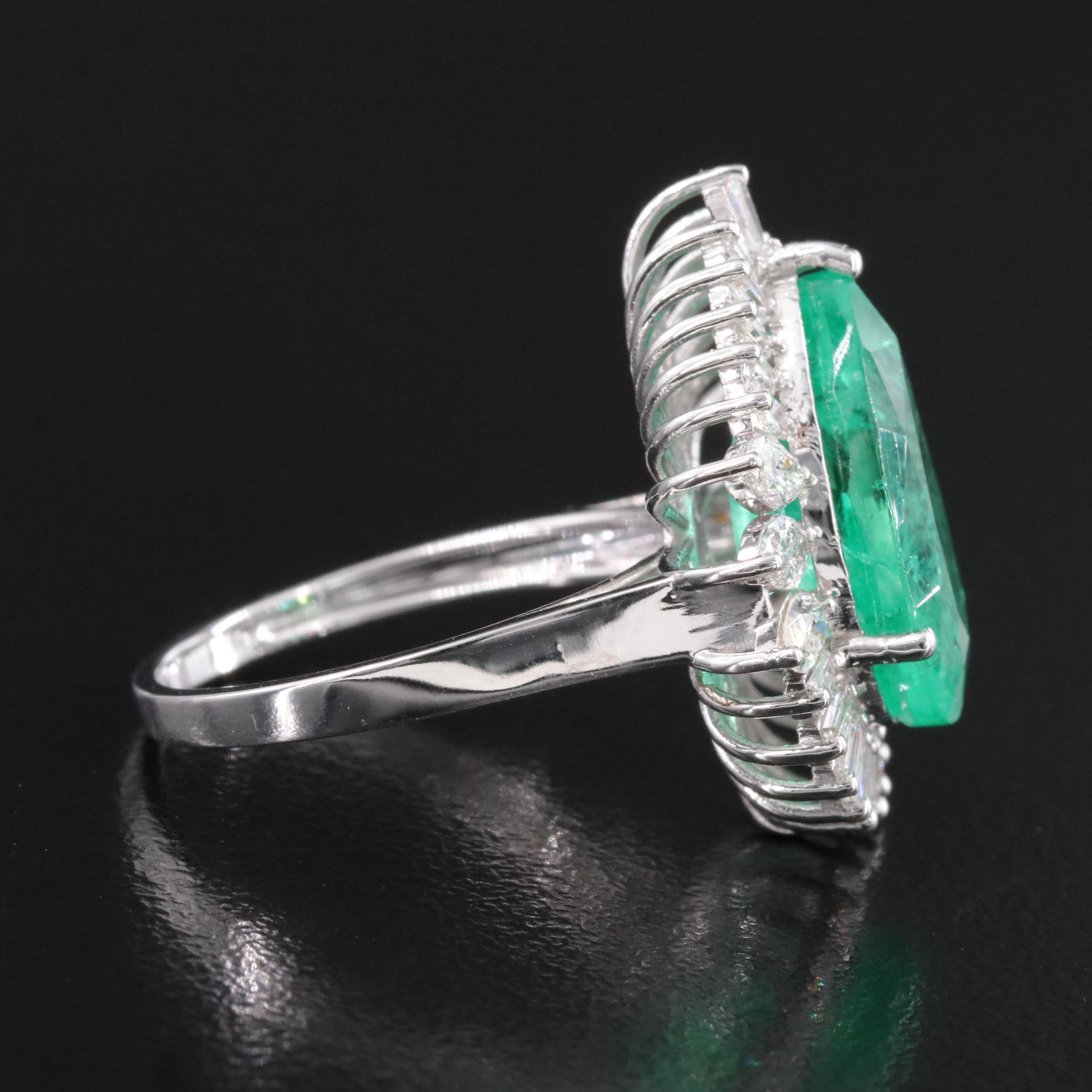 18K 5.17 CT Emerald and 1.05 CTW Diamond Ring