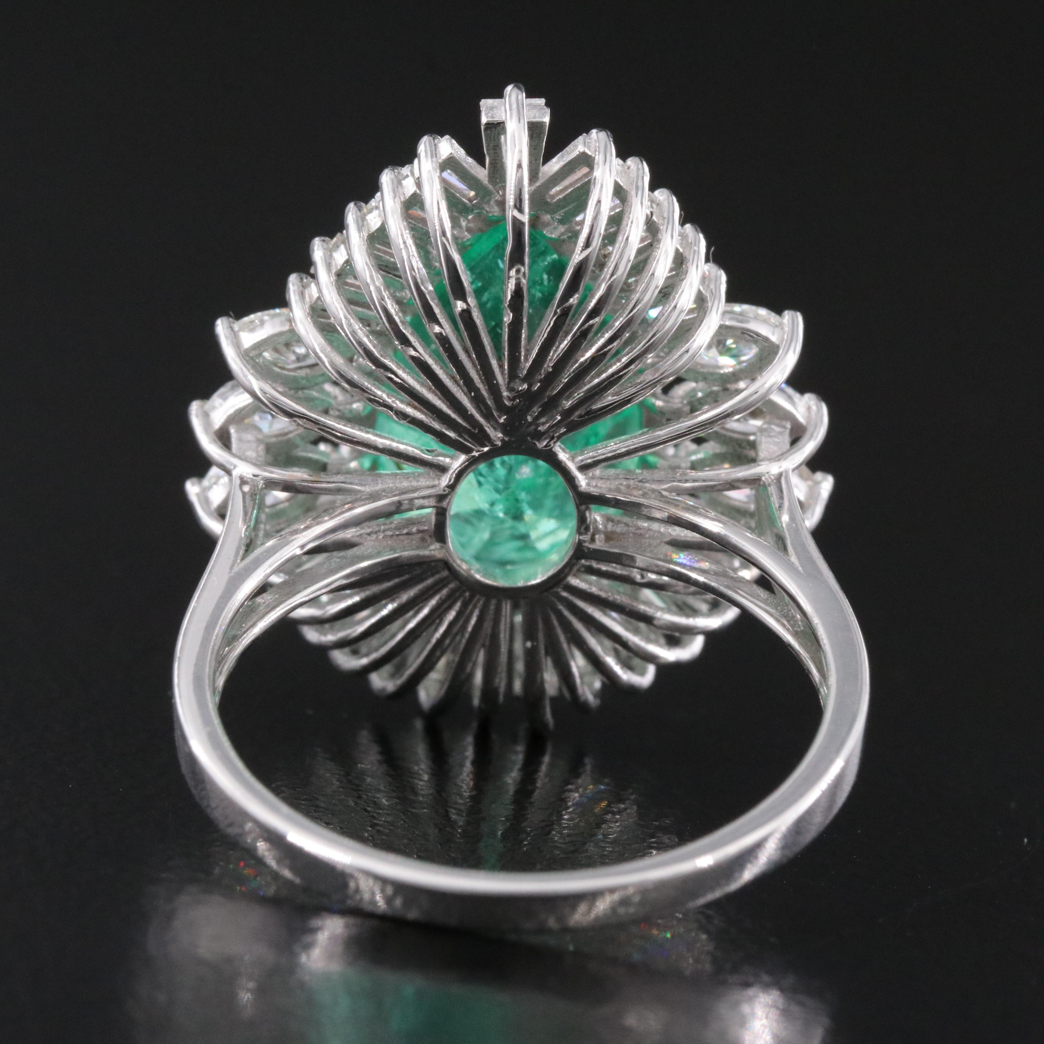 18K 5.17 CT Emerald and 1.05 CTW Diamond Ring