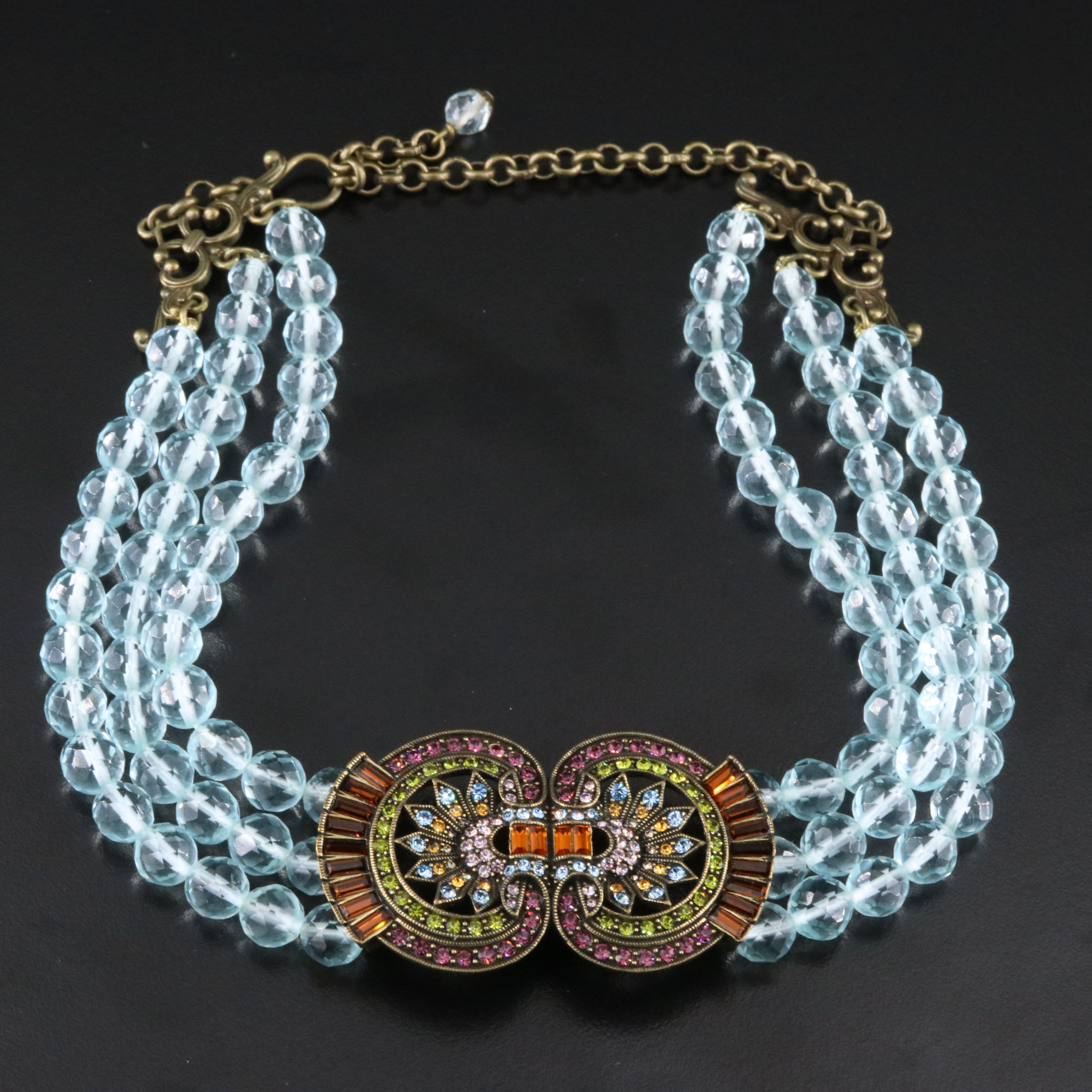 Heidi Daus Crystal and Rhinestone Multi-Strand Necklace