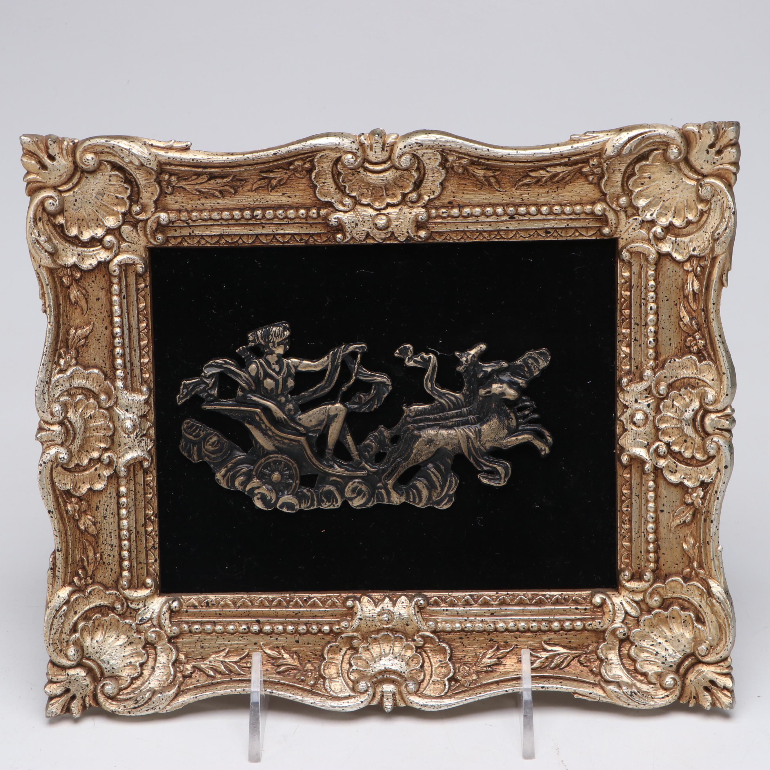 Syroco Baroque Style Musical Cherubs and Chariot Molded Plastic Wall Hangings