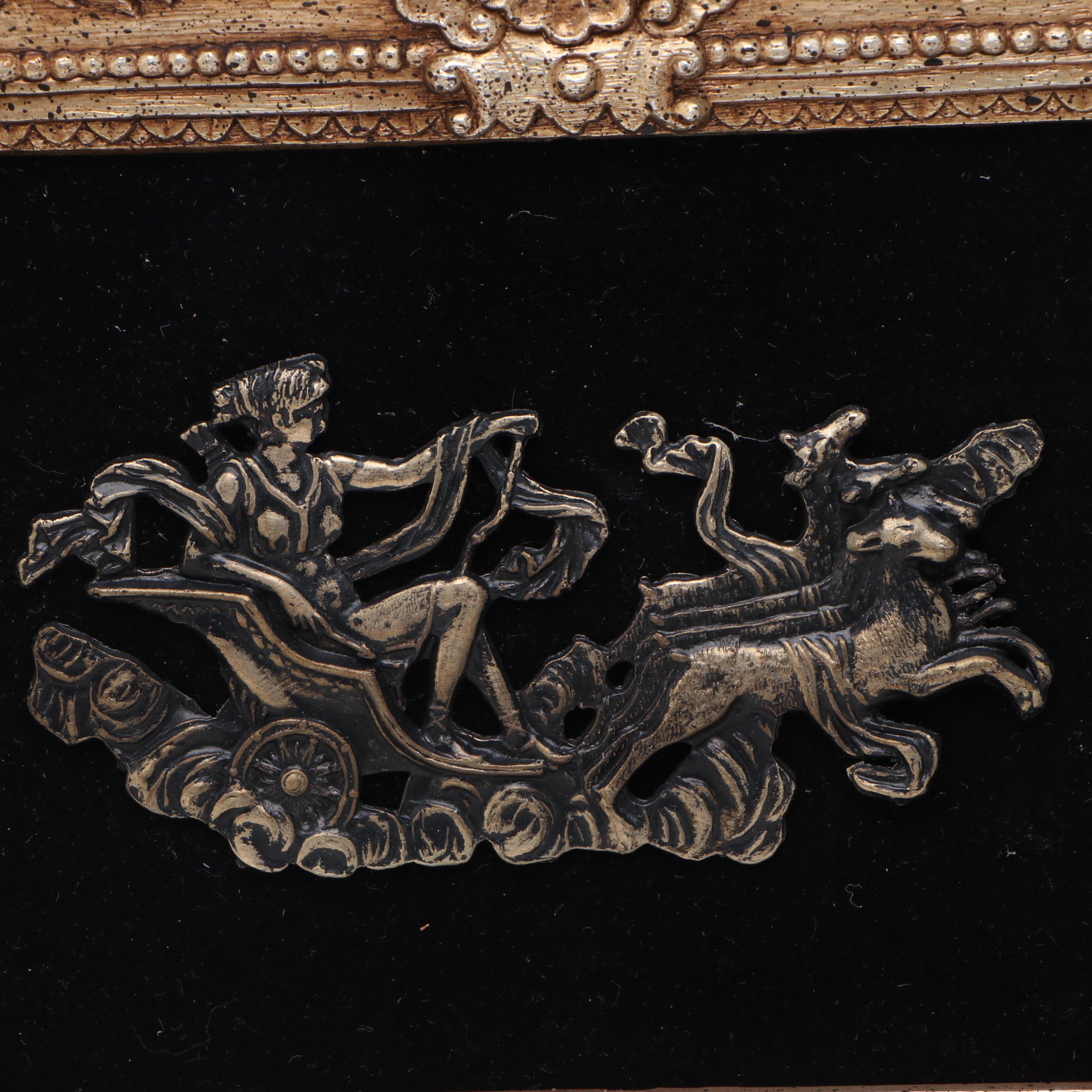 Syroco Baroque Style Musical Cherubs and Chariot Molded Plastic Wall Hangings