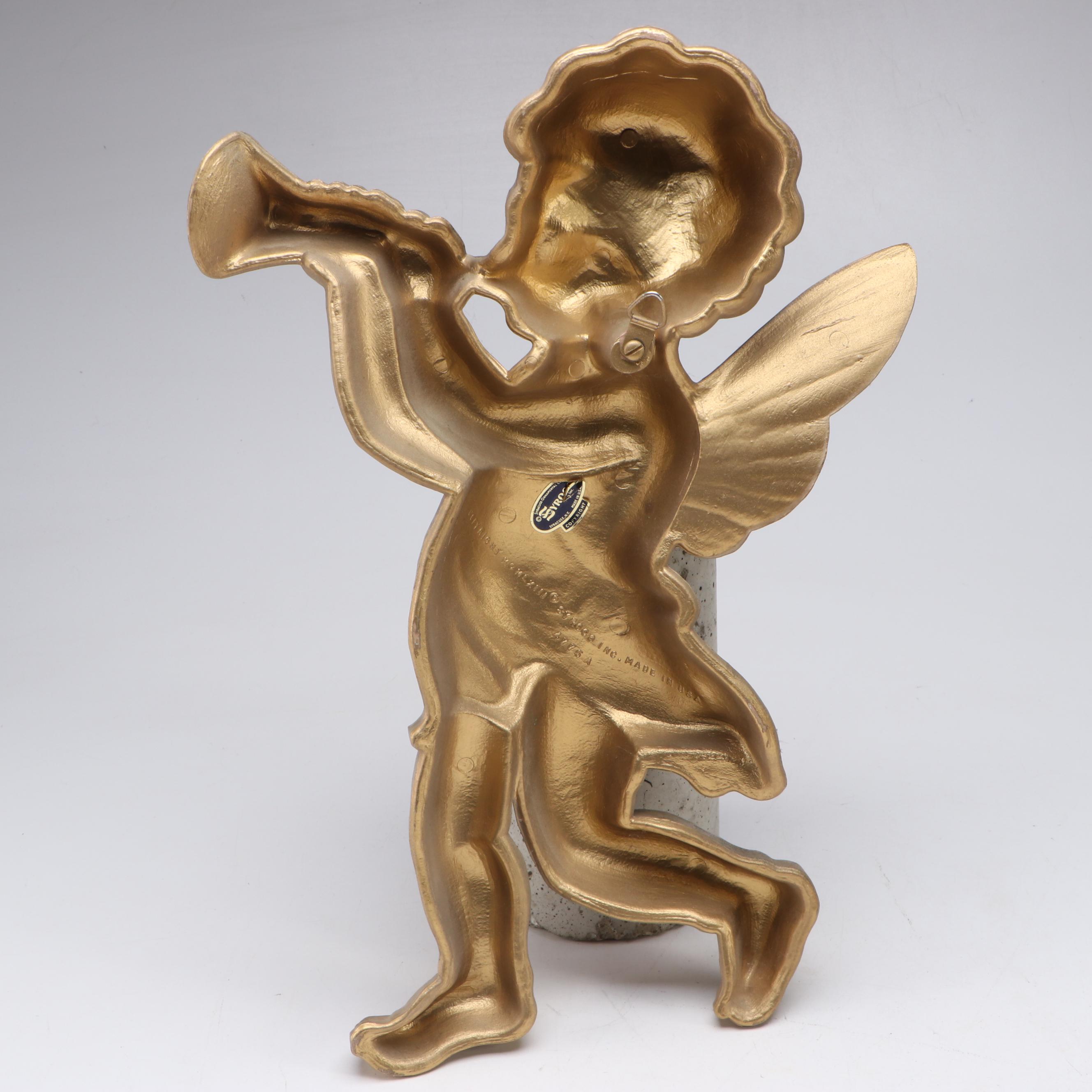 Syroco Baroque Style Musical Cherubs and Chariot Molded Plastic Wall Hangings