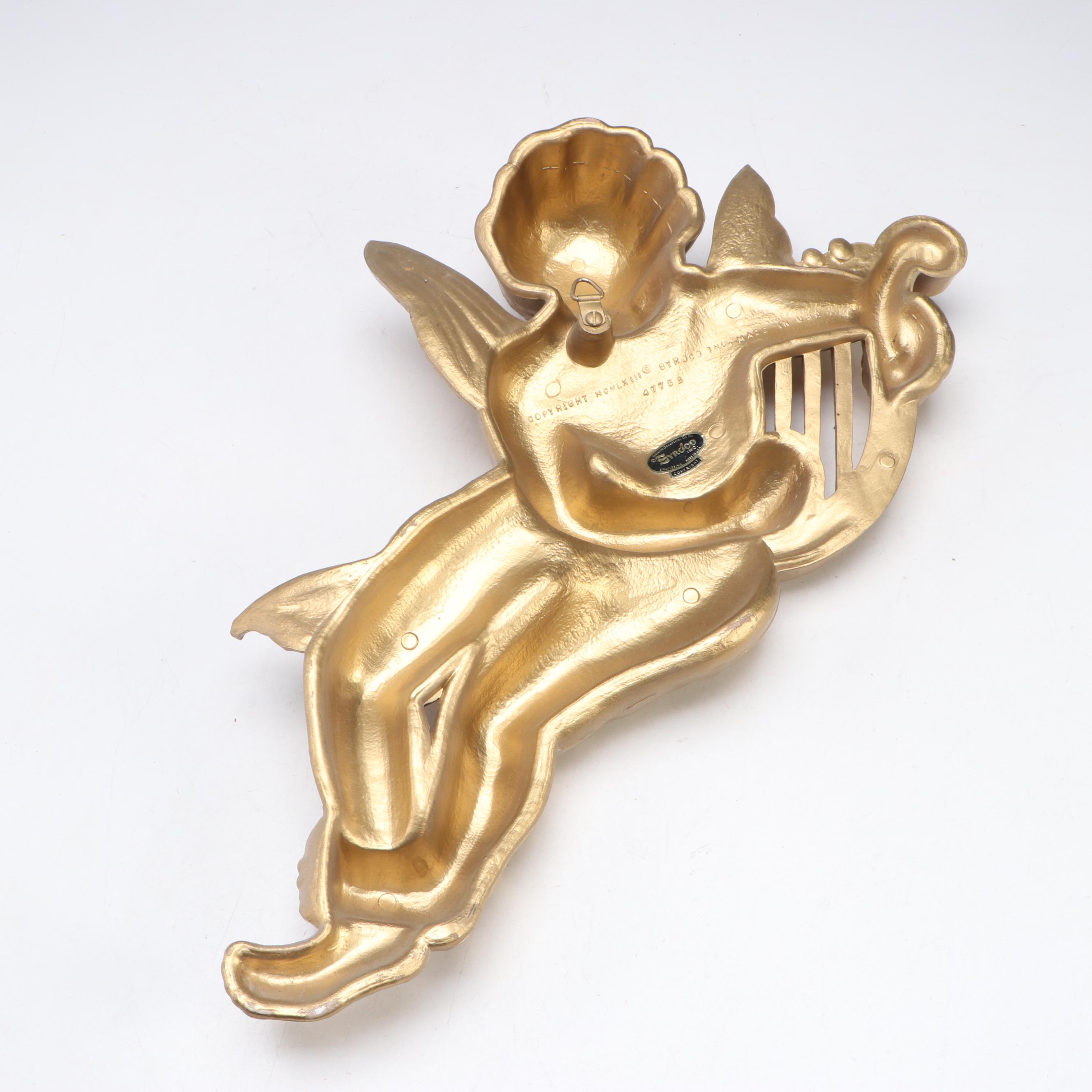 Syroco Baroque Style Musical Cherubs and Chariot Molded Plastic Wall Hangings