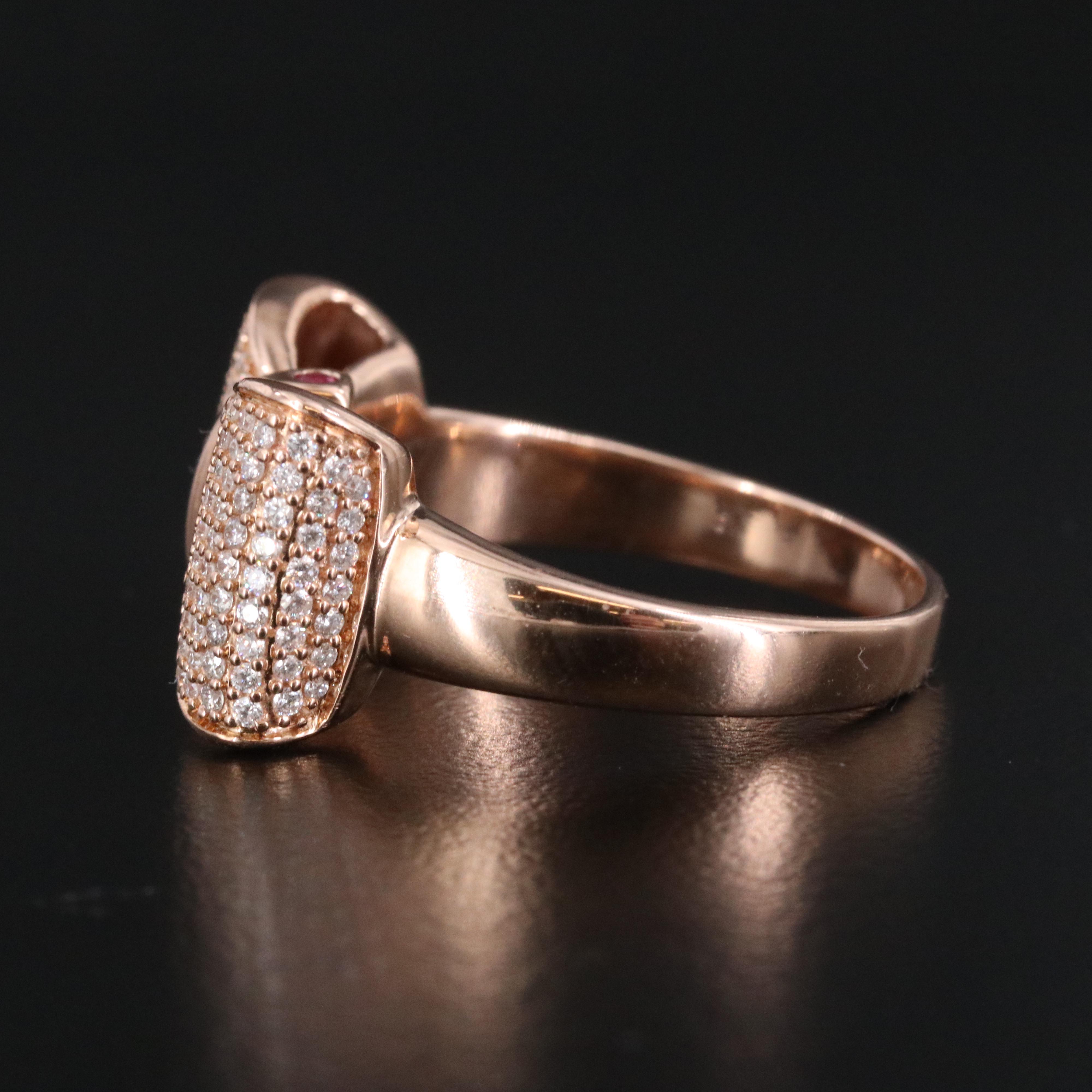 Disney Snow White 14K Rose Gold 0.50 CTW Diamond and Ruby Bow Ring