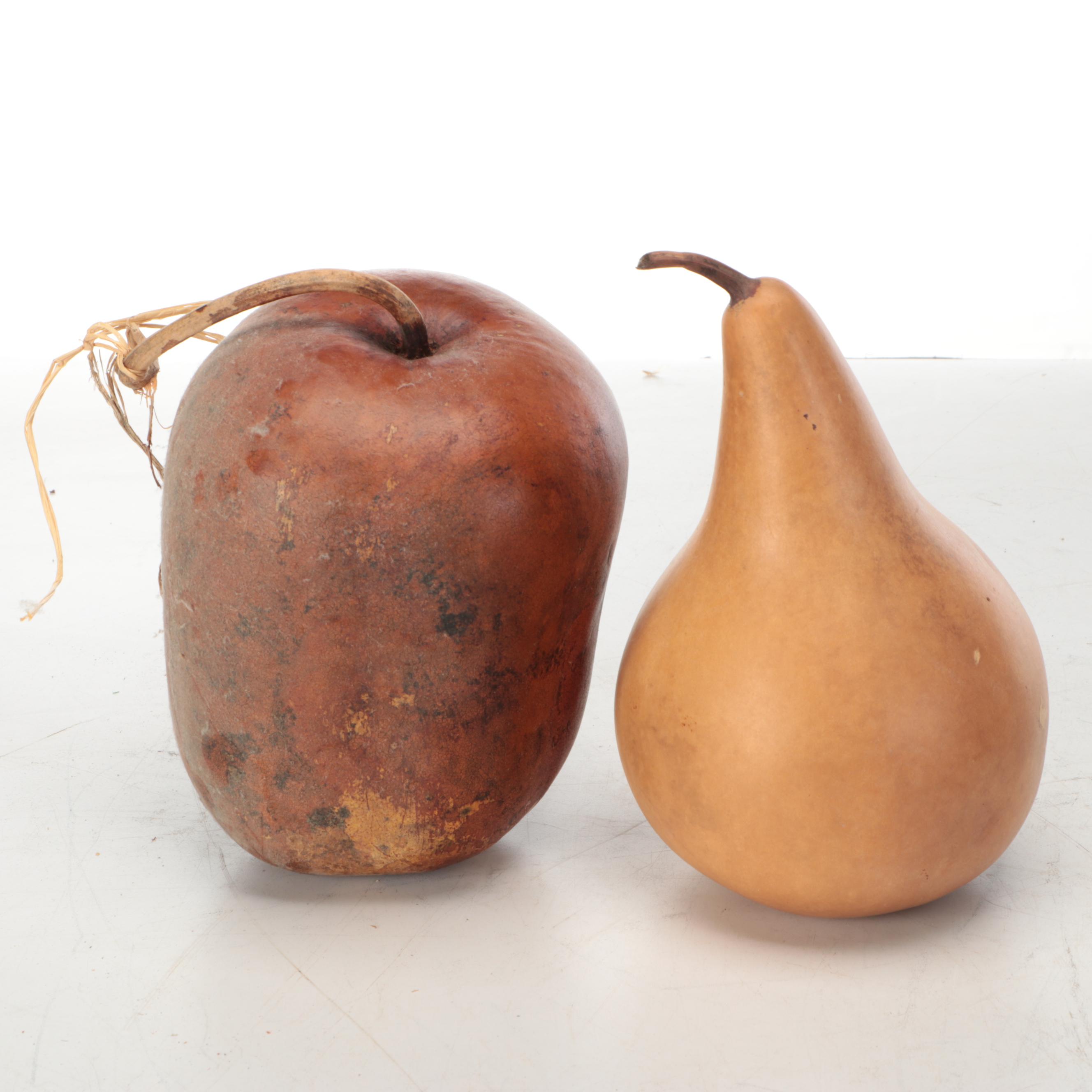 Handcrafted Gourd Pot with Apple Gourds and Other Natural Décor