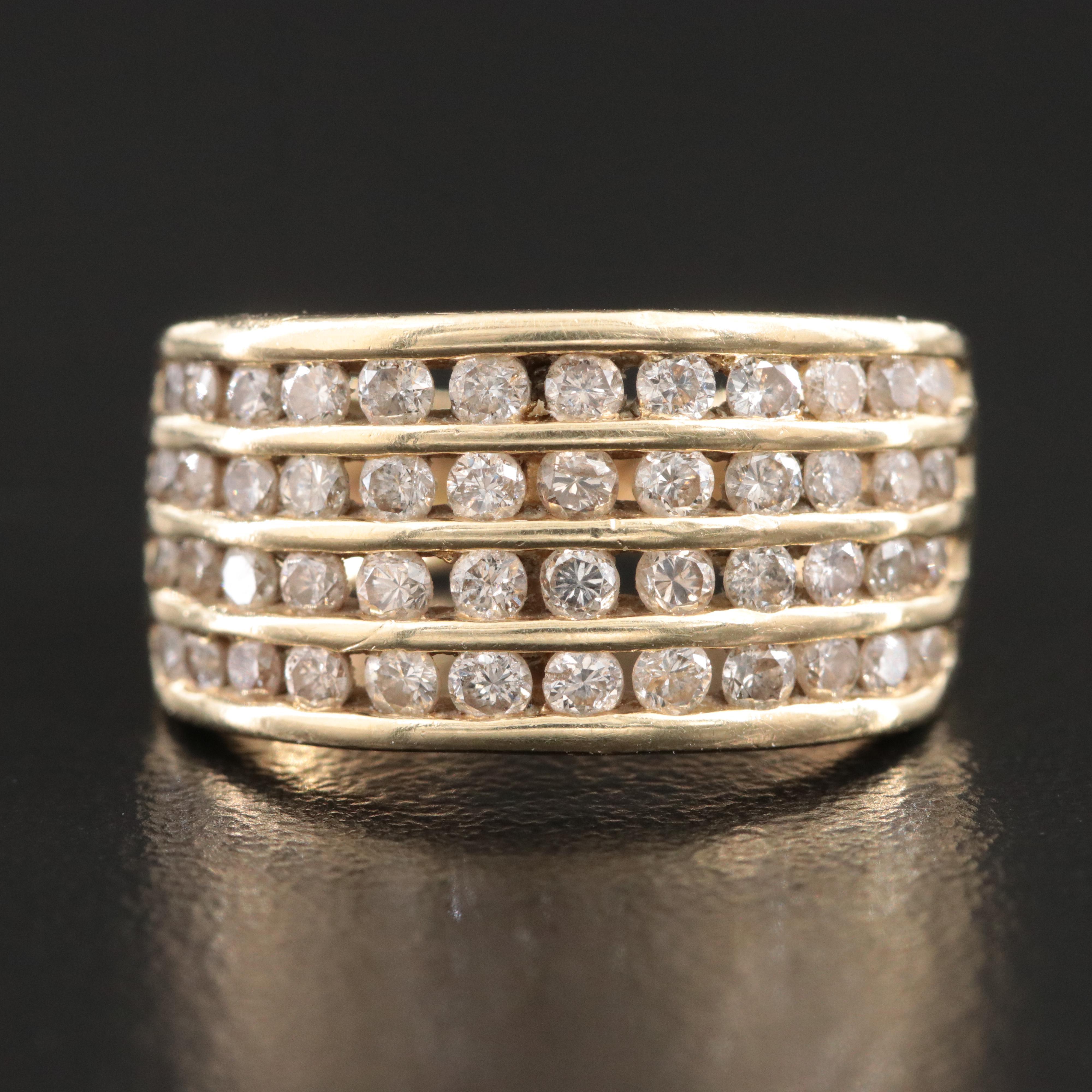 14K 0.75 CTW Diamond Channel Band