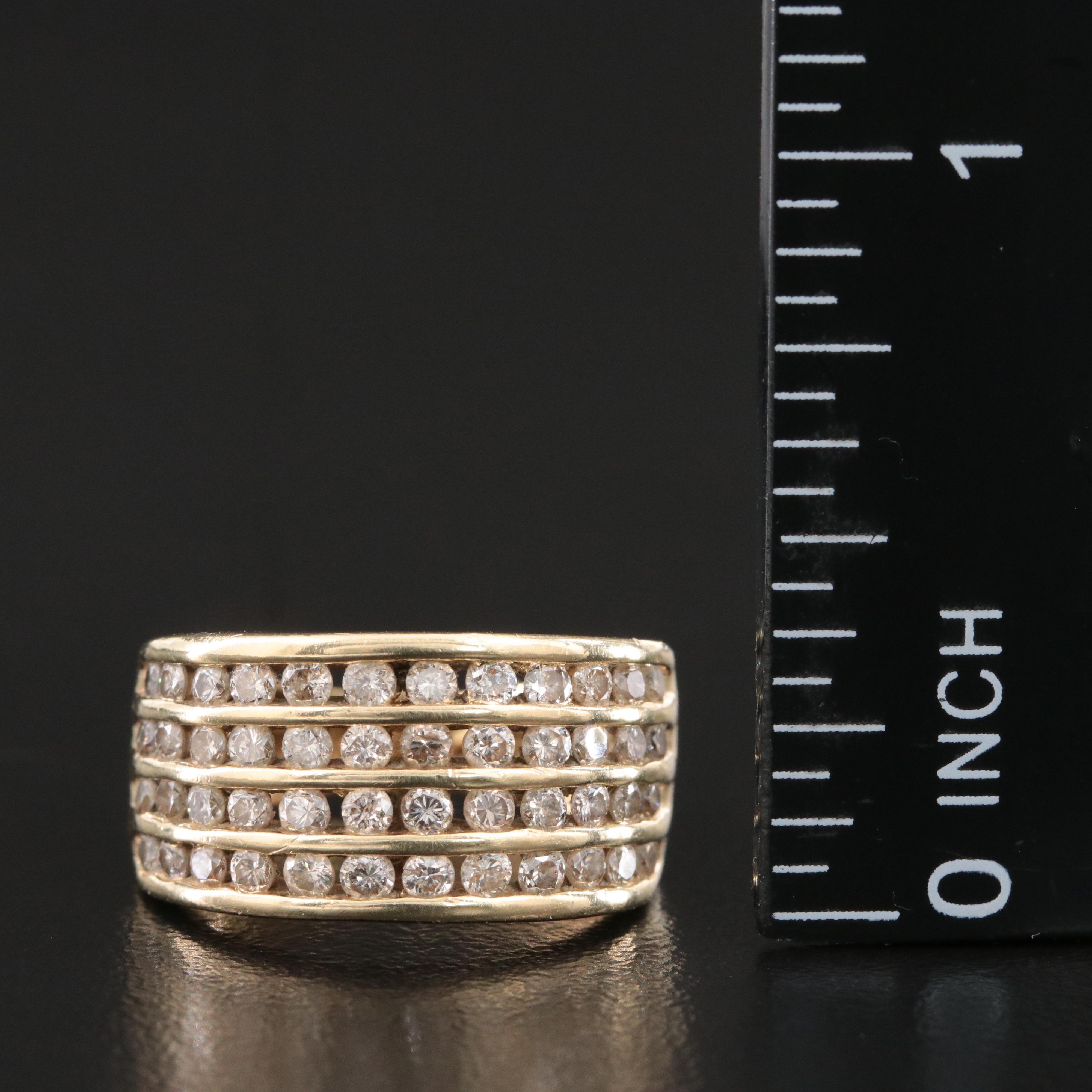 14K 0.75 CTW Diamond Channel Band