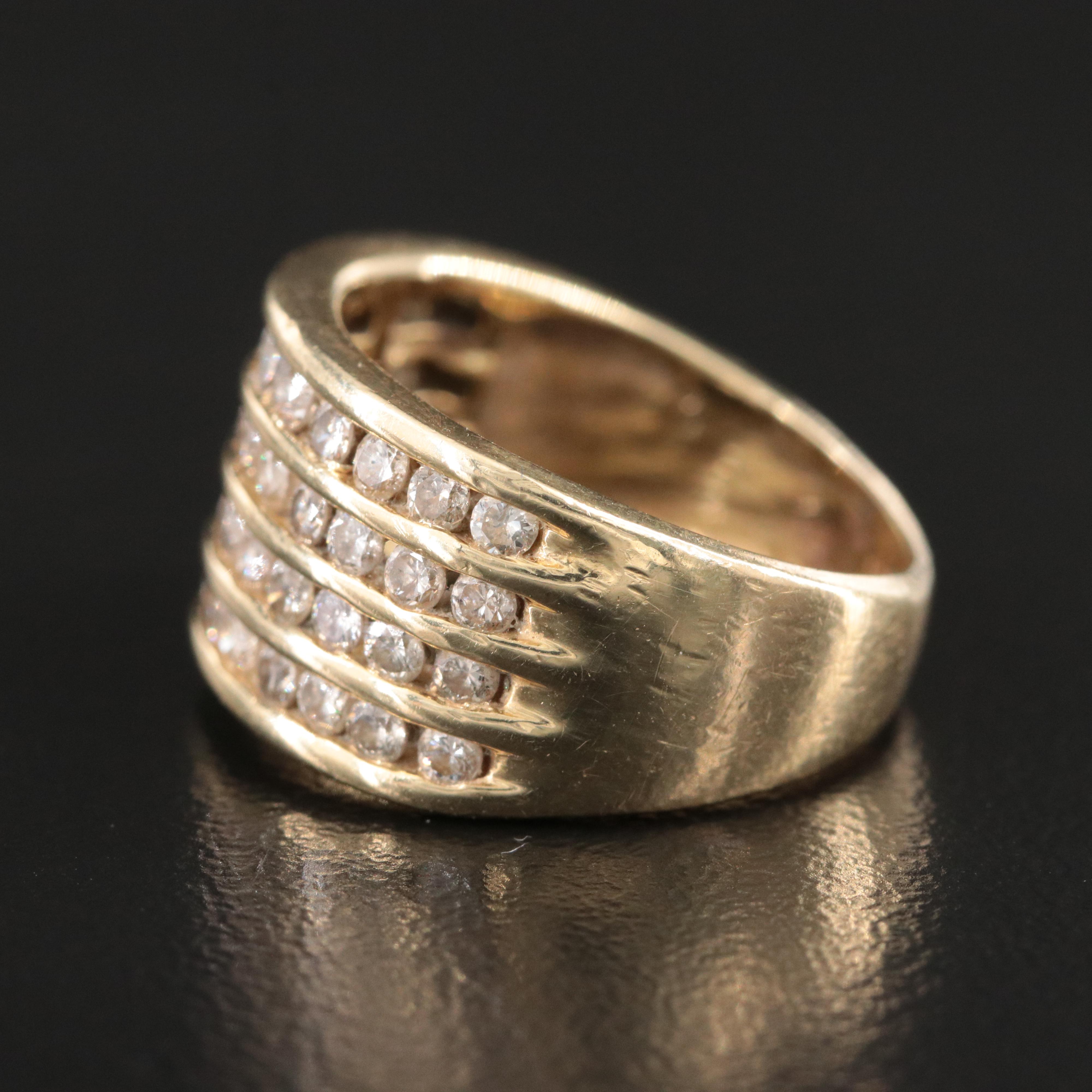 14K 0.75 CTW Diamond Channel Band