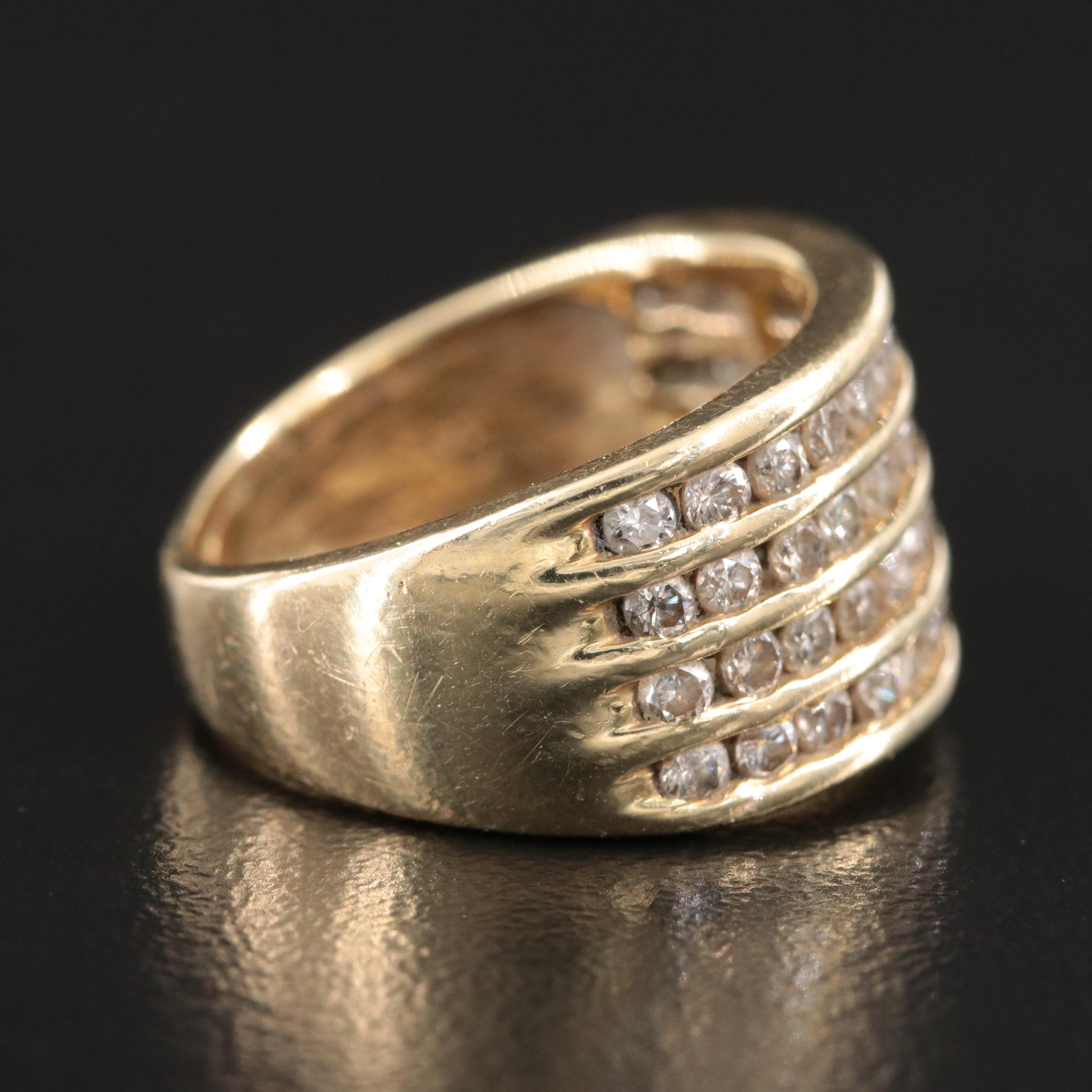 14K 0.75 CTW Diamond Channel Band