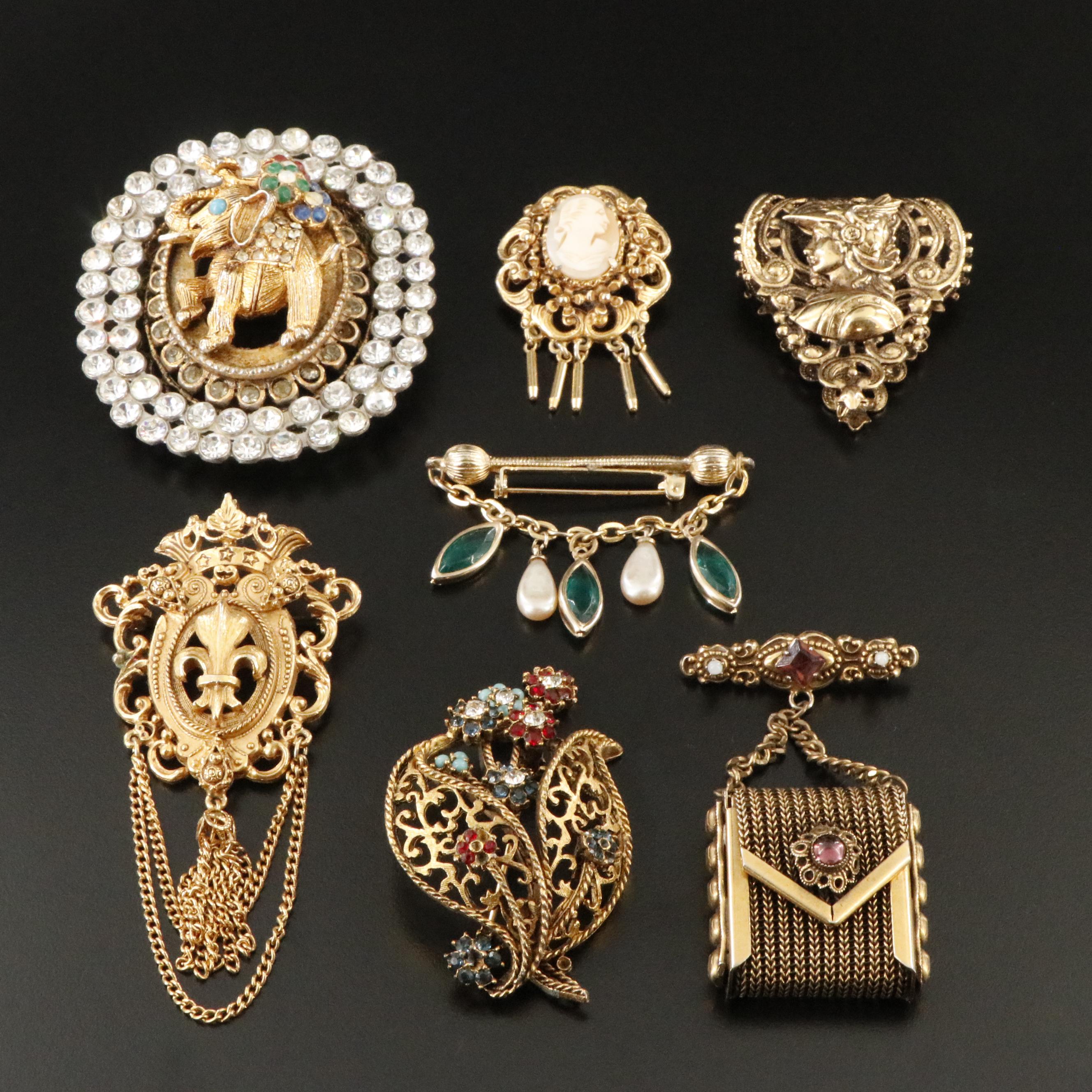 Florenza, BSK and Pearls Featured in Vintage Brooch Collection