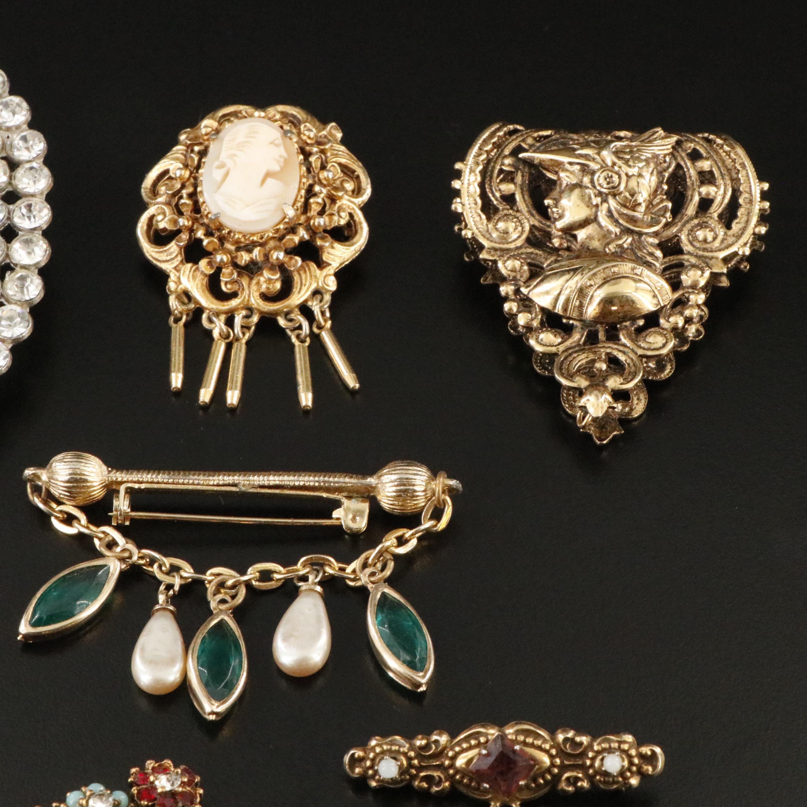 Florenza, BSK and Pearls Featured in Vintage Brooch Collection