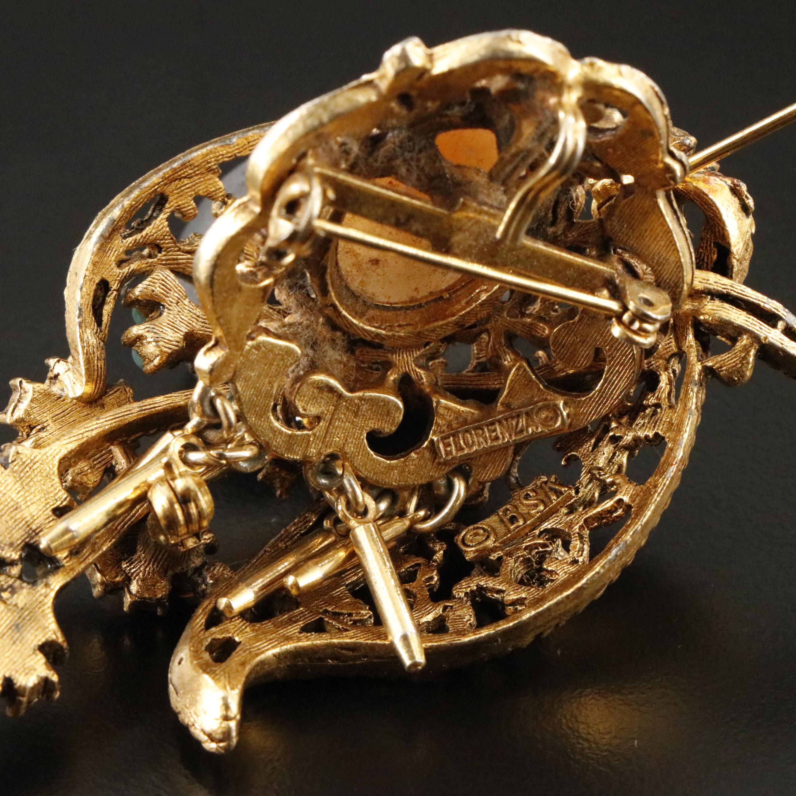 Florenza, BSK and Pearls Featured in Vintage Brooch Collection