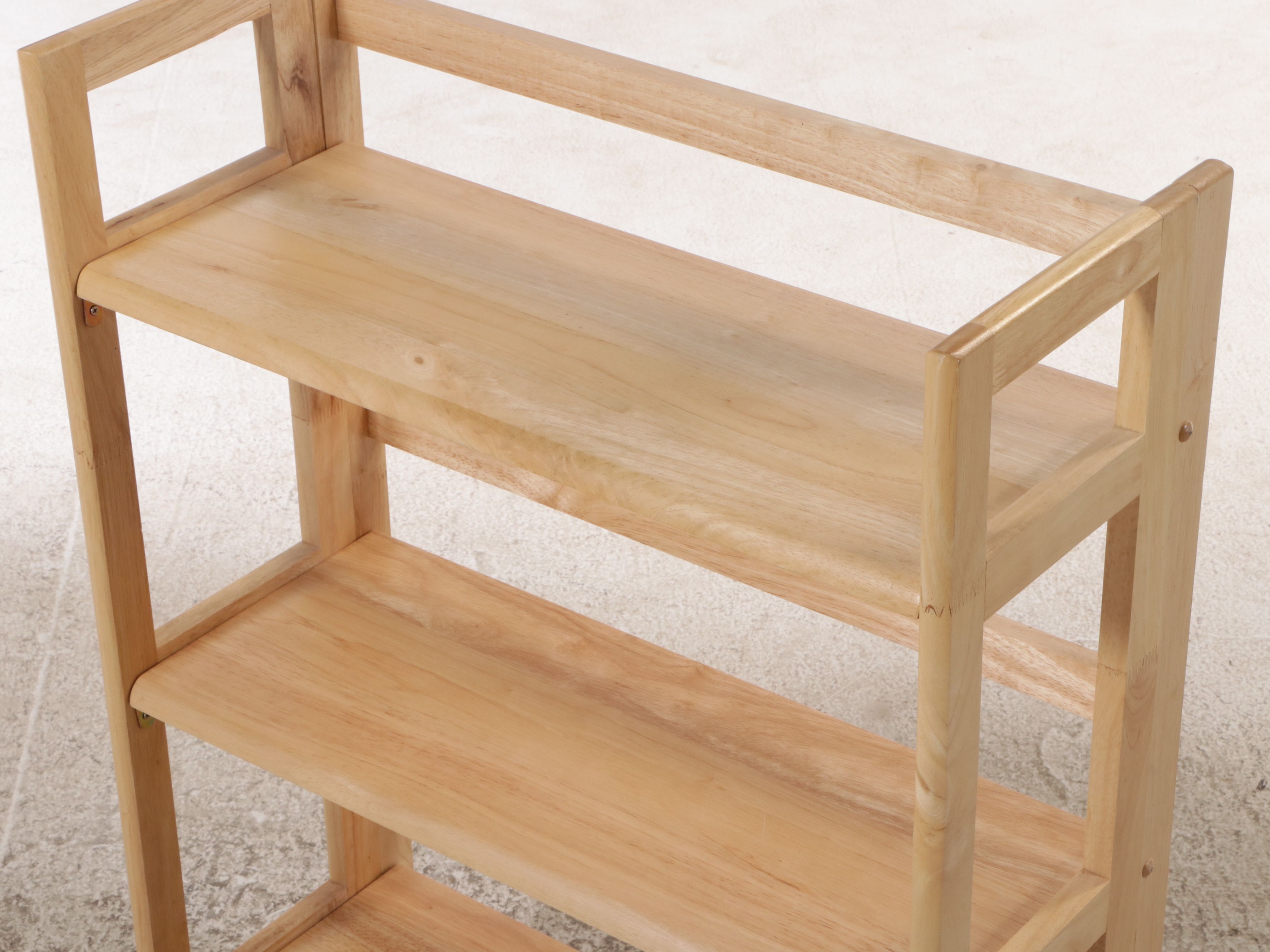 Contemporary Three-Tier Pine Folding Bookcase