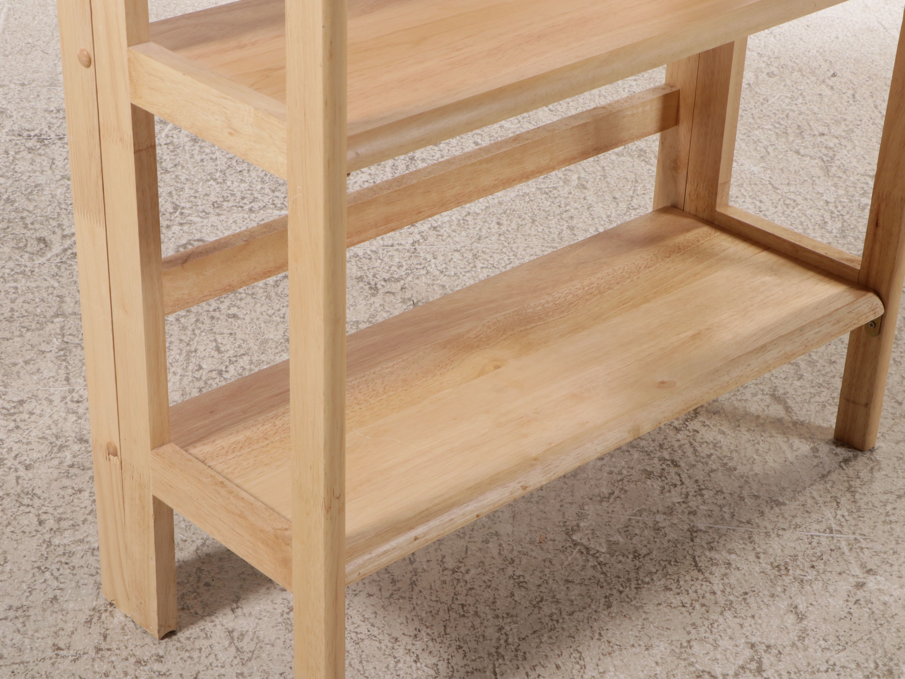 Contemporary Three-Tier Pine Folding Bookcase
