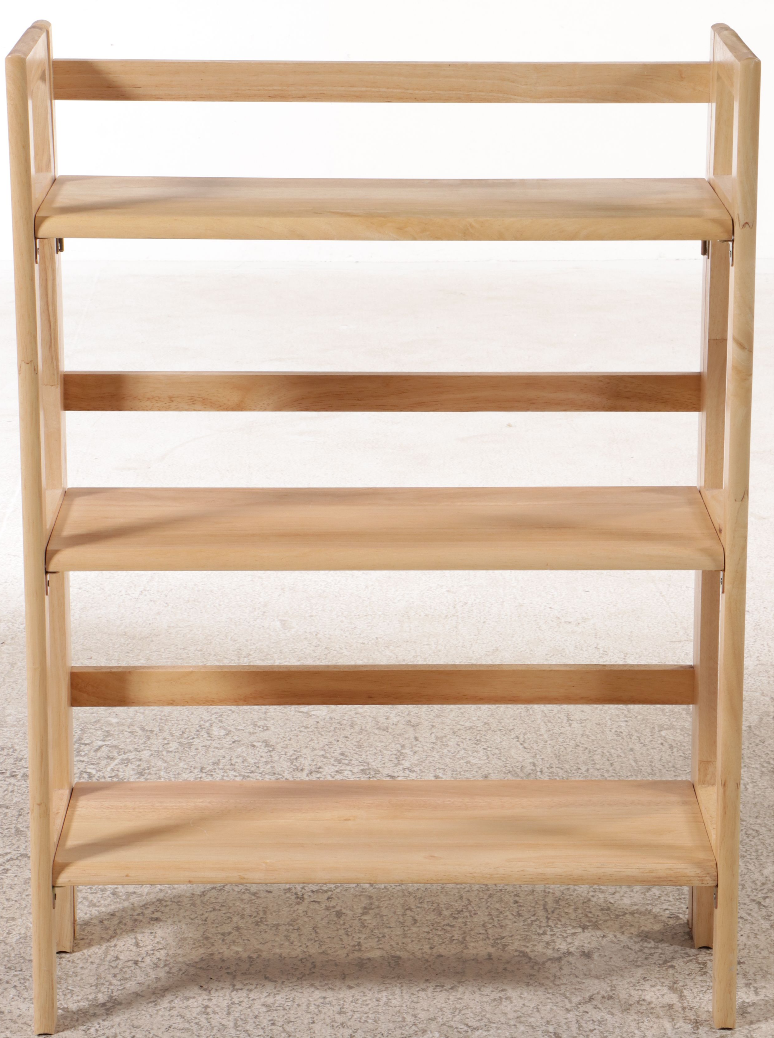 Contemporary Three-Tier Pine Folding Bookcase