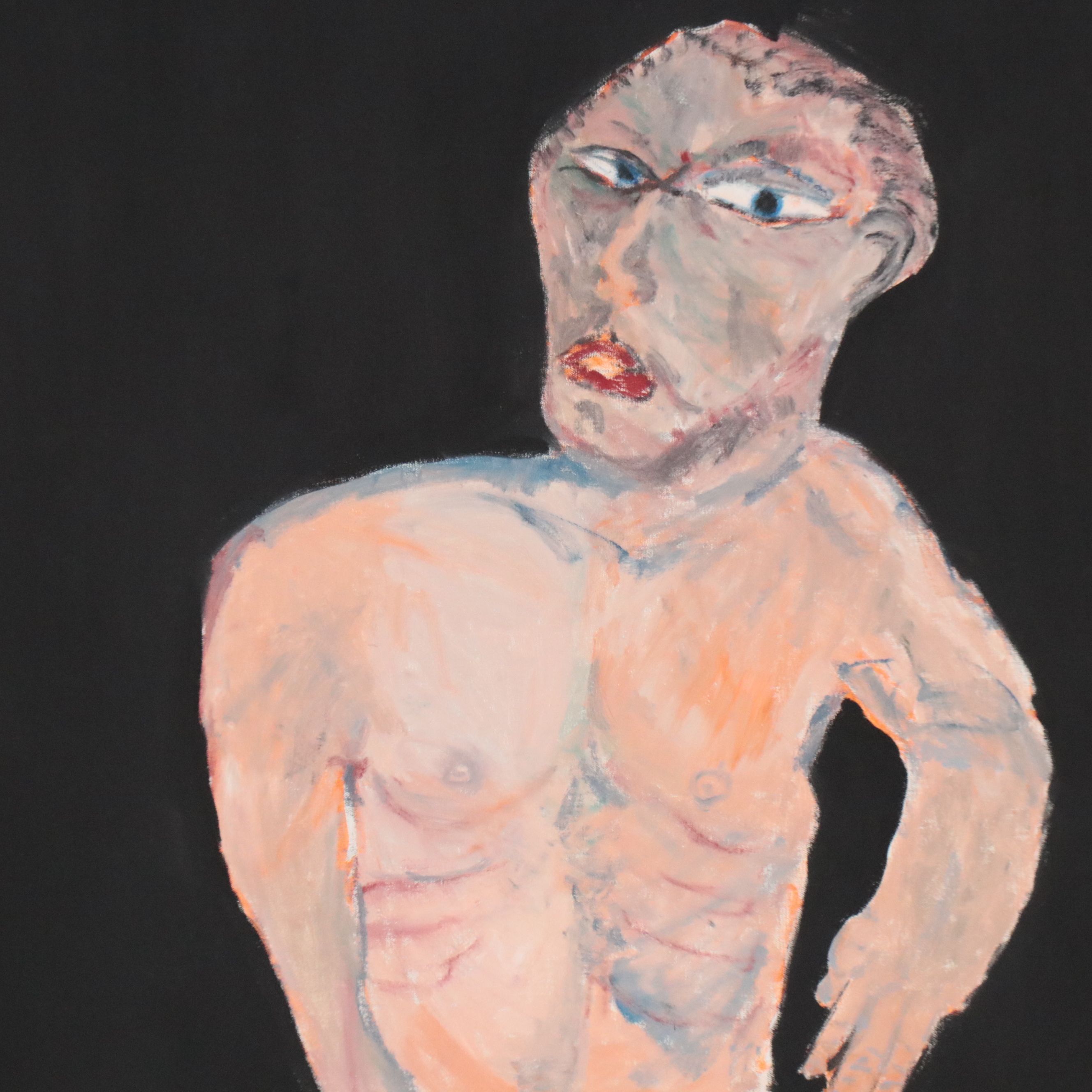 Michael Hafftka Expressionist Figurative Oil Painting, 1981