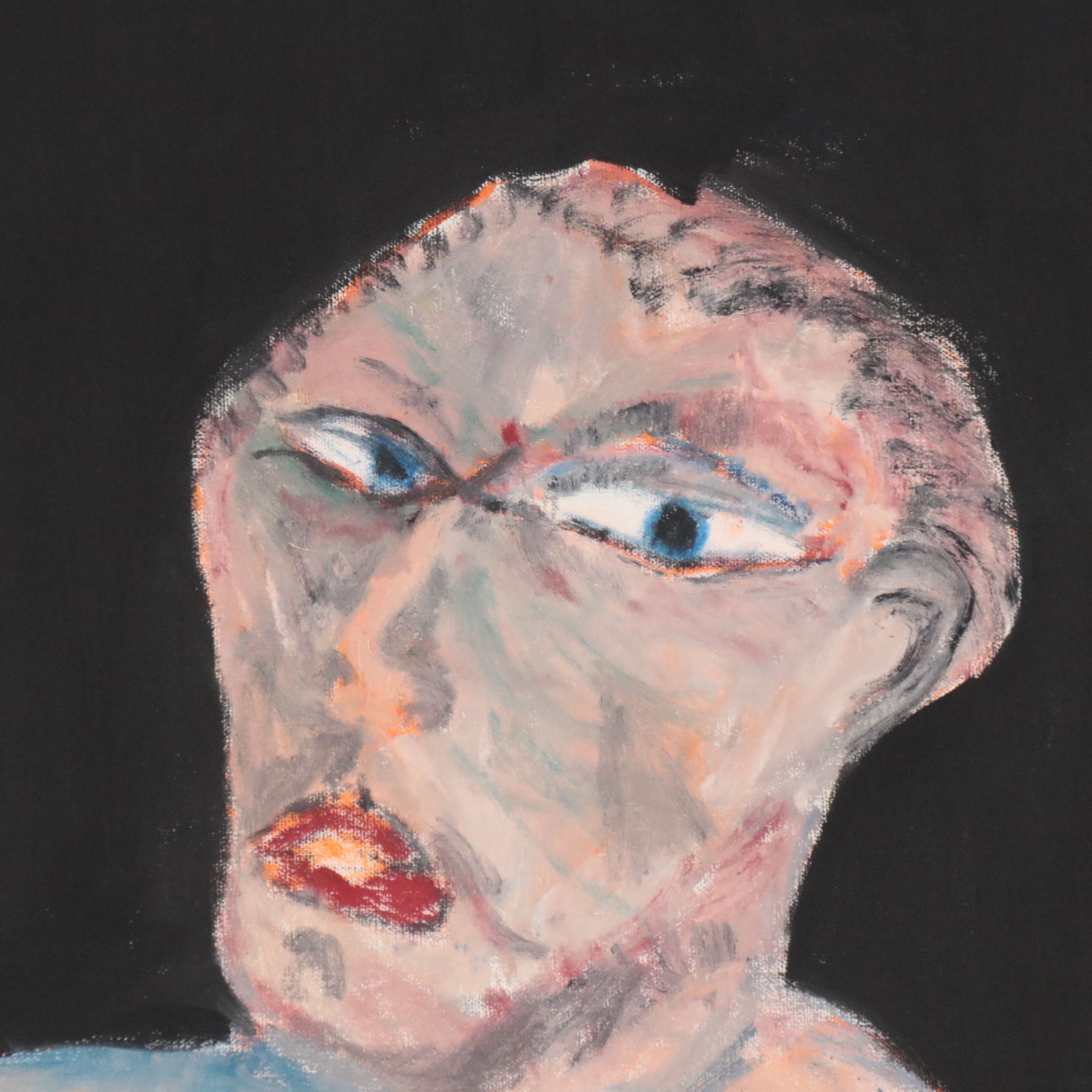 Michael Hafftka Expressionist Figurative Oil Painting, 1981