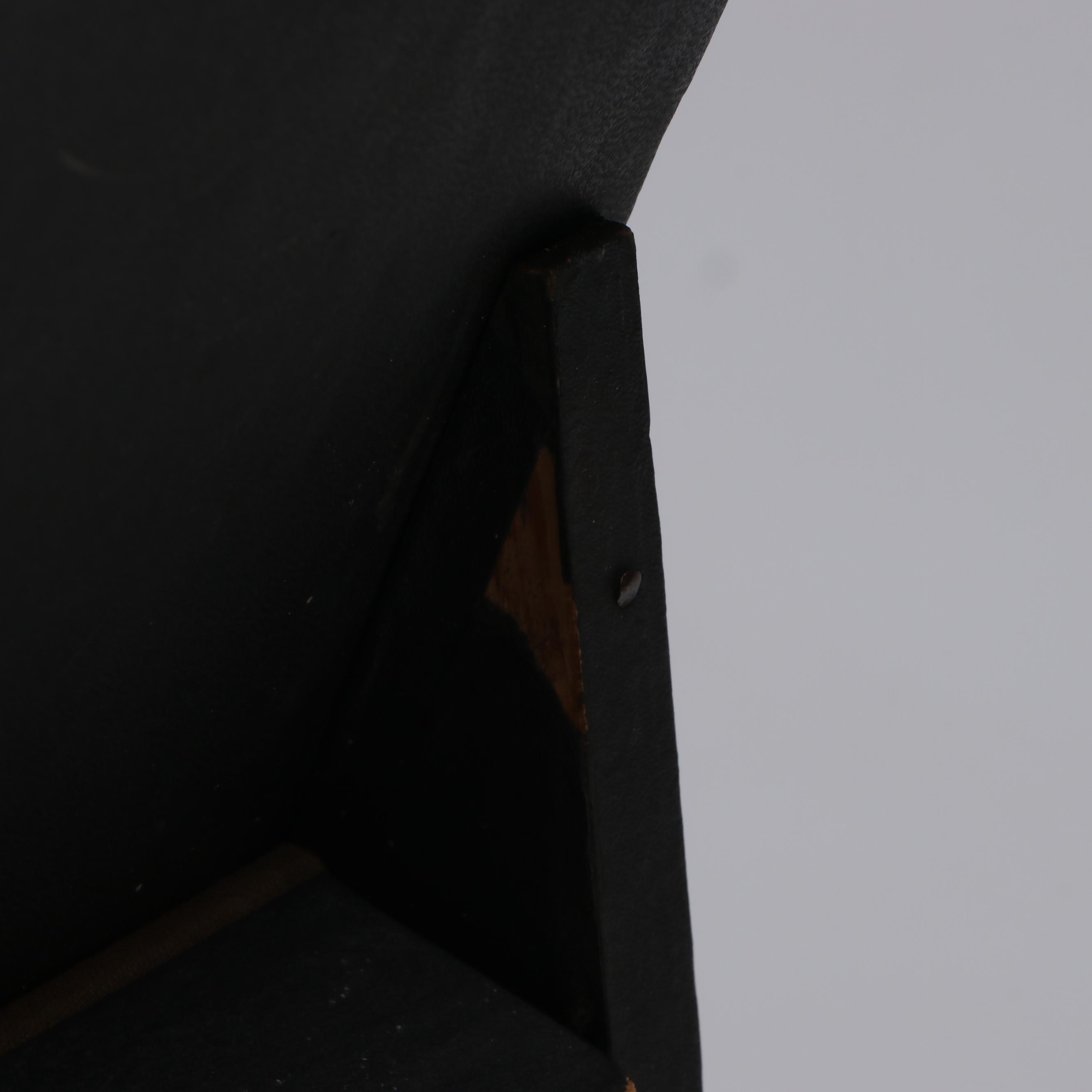 Victorian Patterned Fabric Vanity Mirror with Wooden Compartment