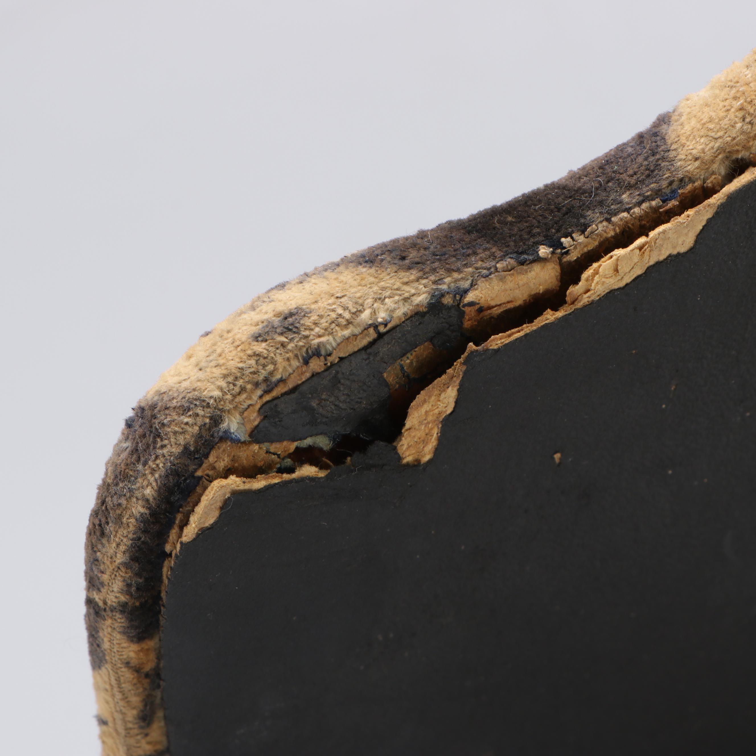 Victorian Patterned Fabric Vanity Mirror with Wooden Compartment