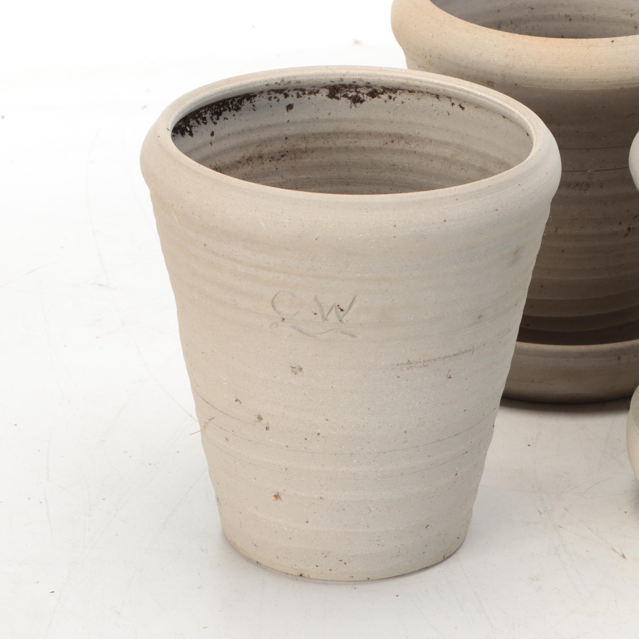 Feazell Pottery Handcrafted Ceramic Planters and Saucers