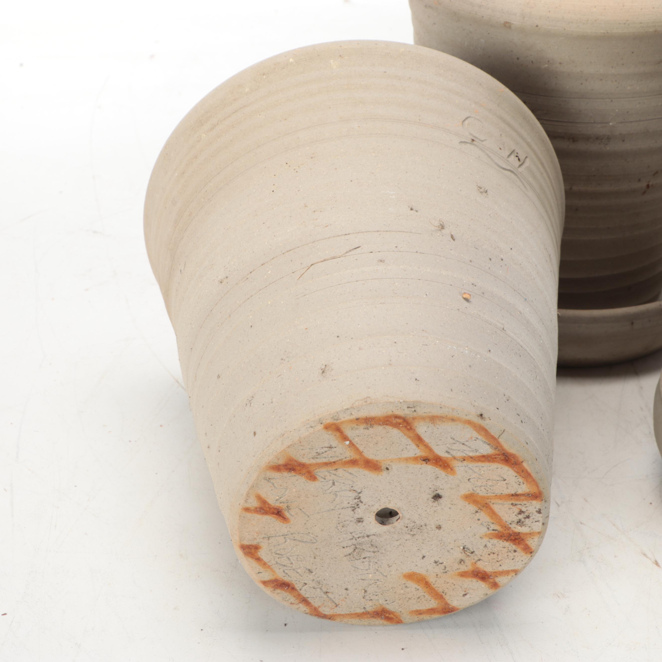 Feazell Pottery Handcrafted Ceramic Planters and Saucers