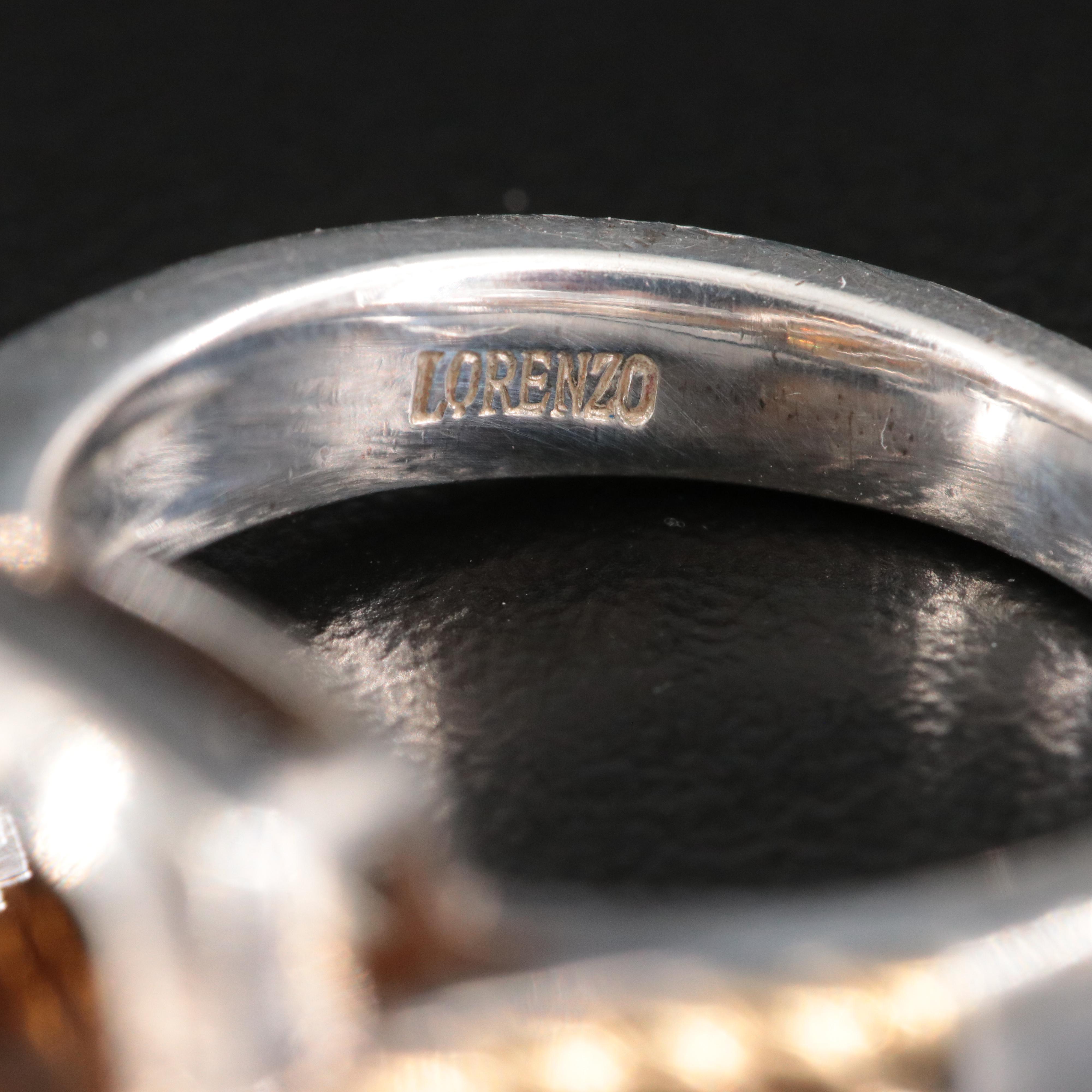 Lorenzo Sterling Smoky Quartz Ring with 18K Accent