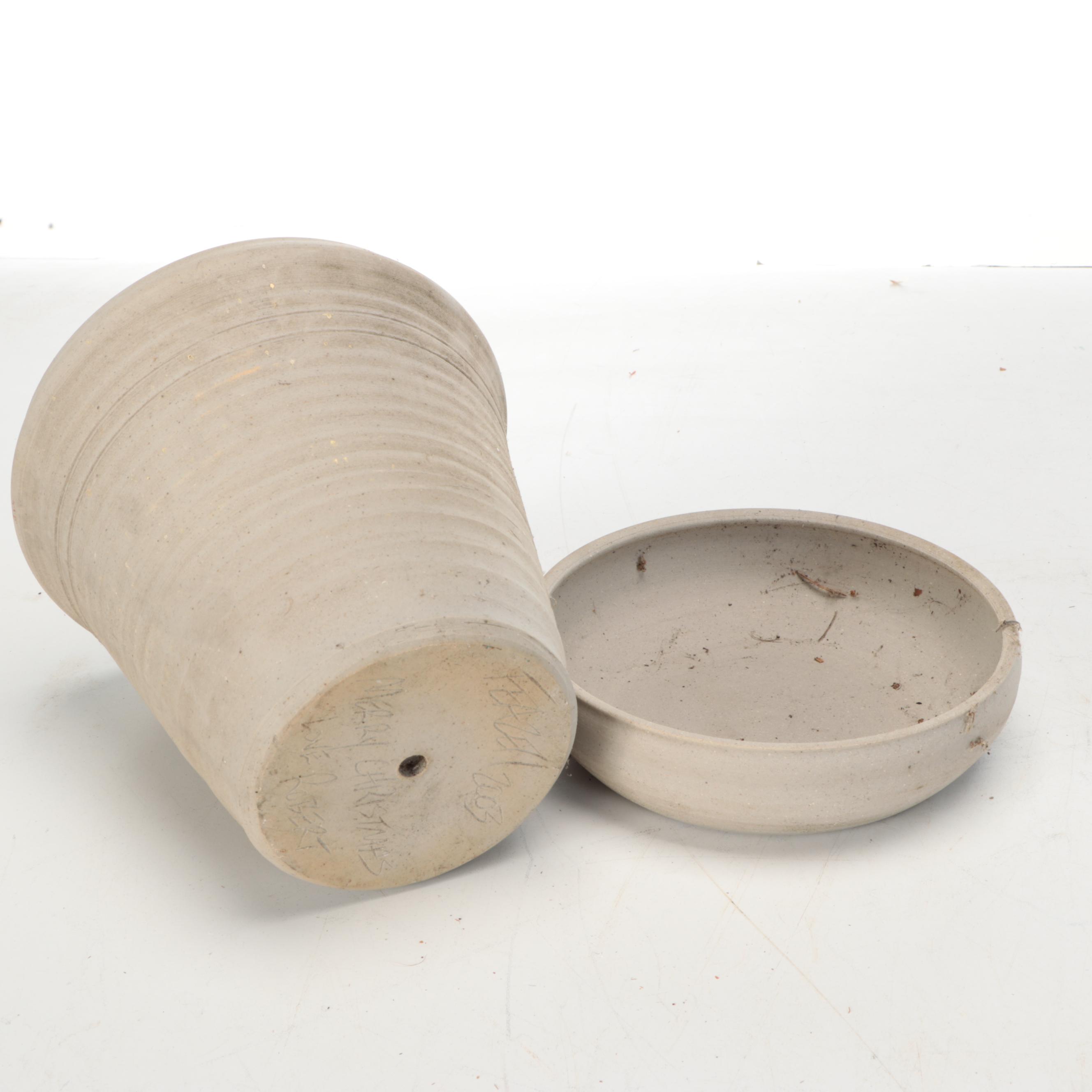 Feazell Pottery Handcrafted Ceramic Planters and Saucers