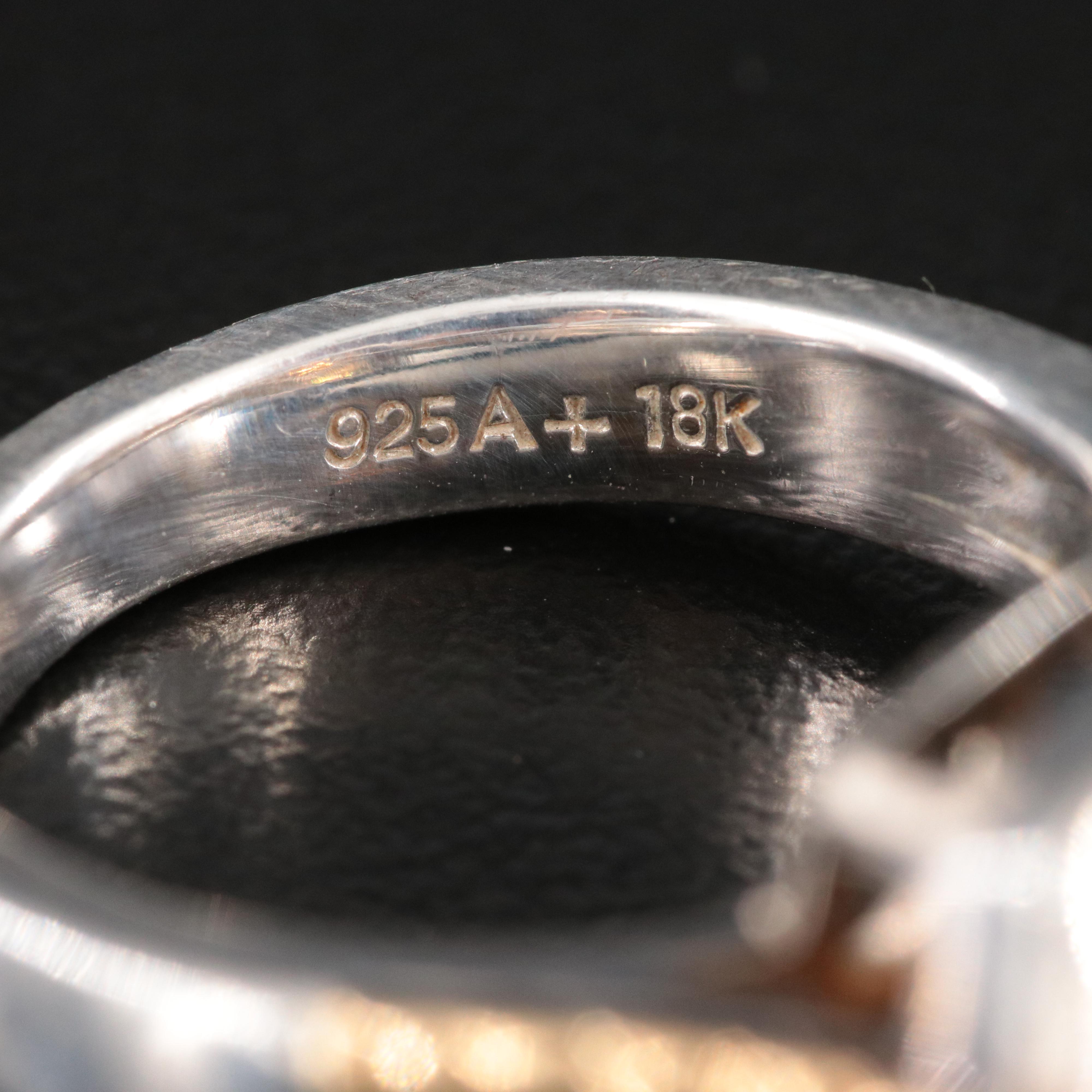 Lorenzo Sterling Smoky Quartz Ring with 18K Accent